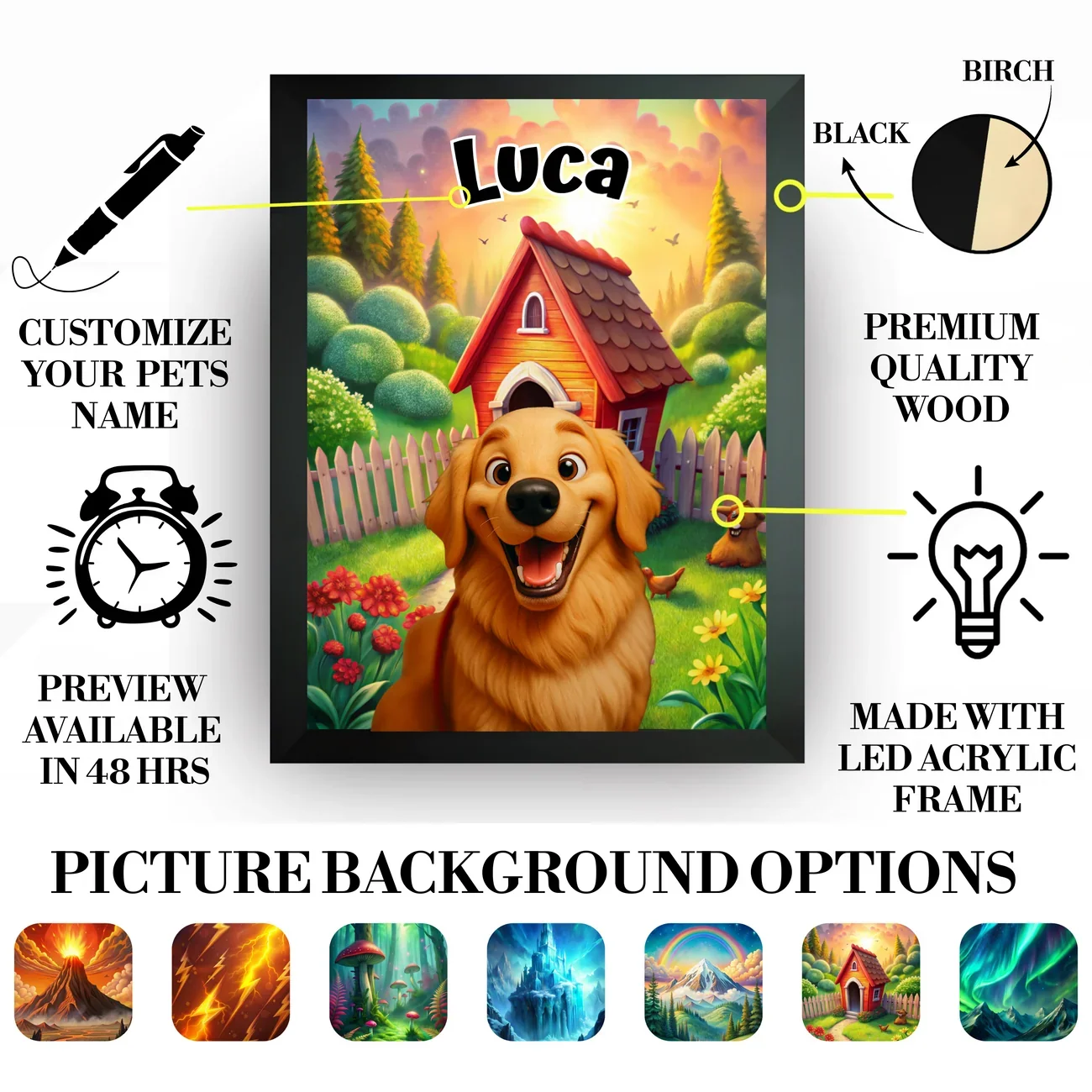 Pixar-Inspired Pet Portrait LED Light Box