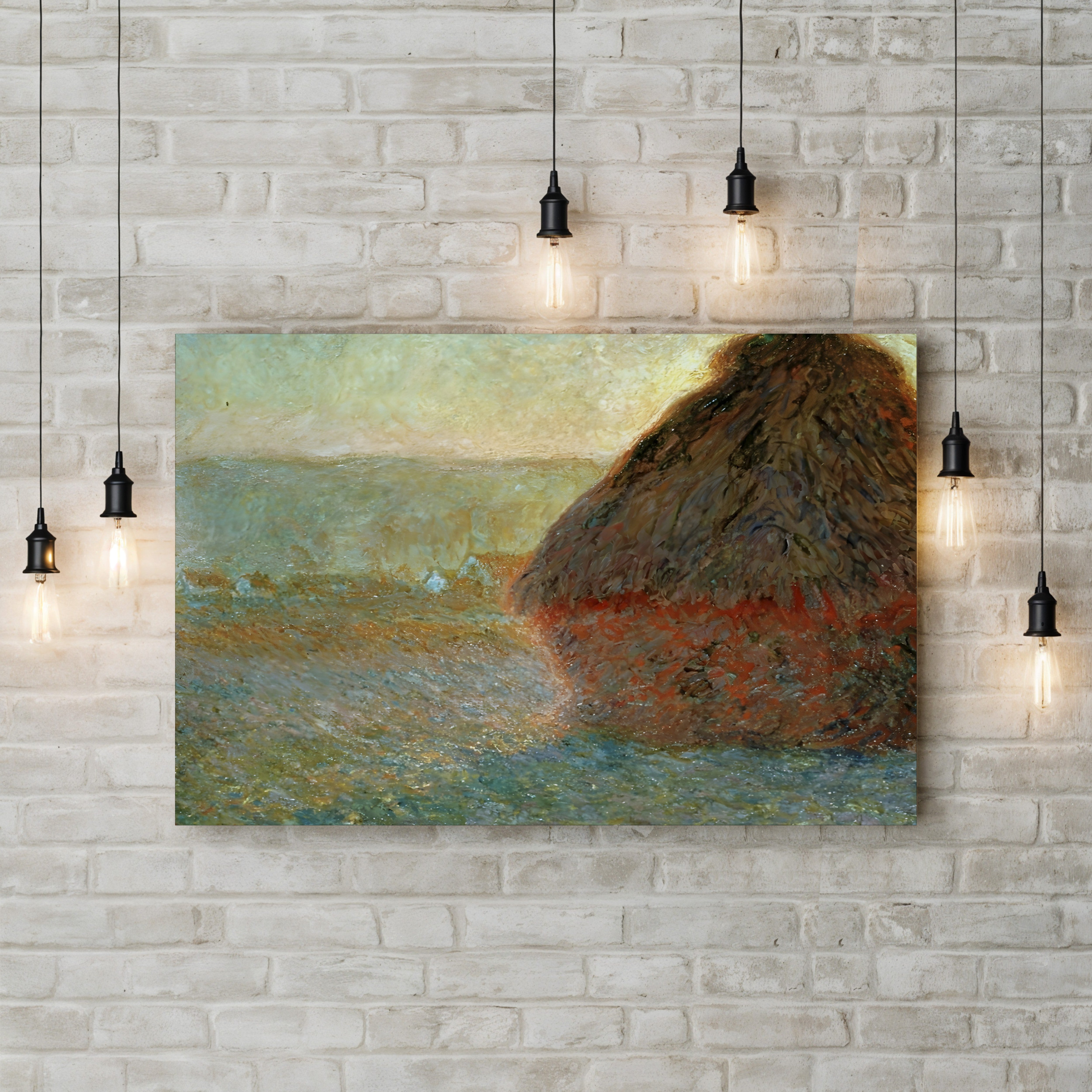Haystack at Sunset – Claude Monet Wall Art | Iconic Meules Series Canvas Print