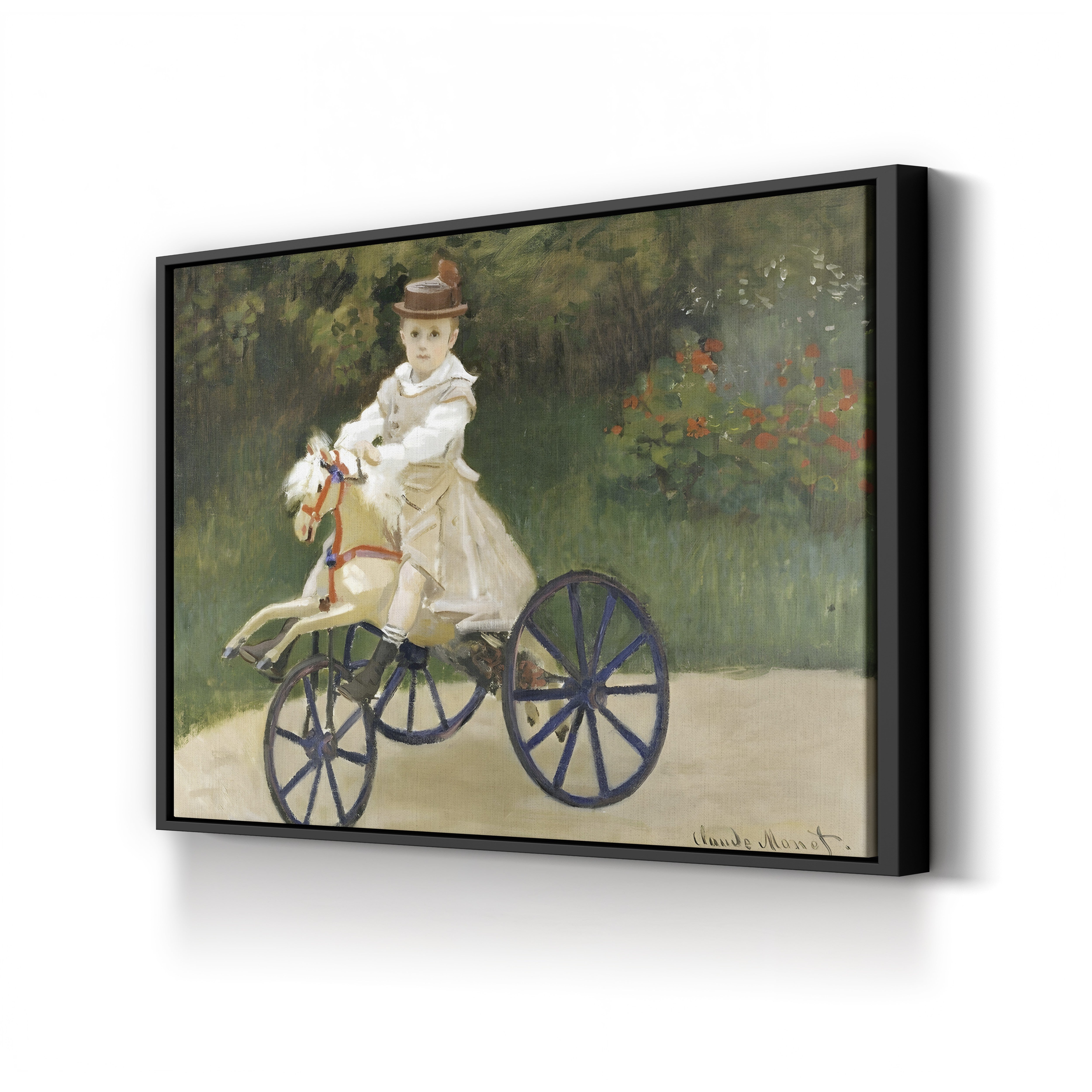 Jean Monet on His Hobby Horse, c. 1867–1913 – Claude Monet Wall Art | Impressionist Childhood Scene Canvas Print