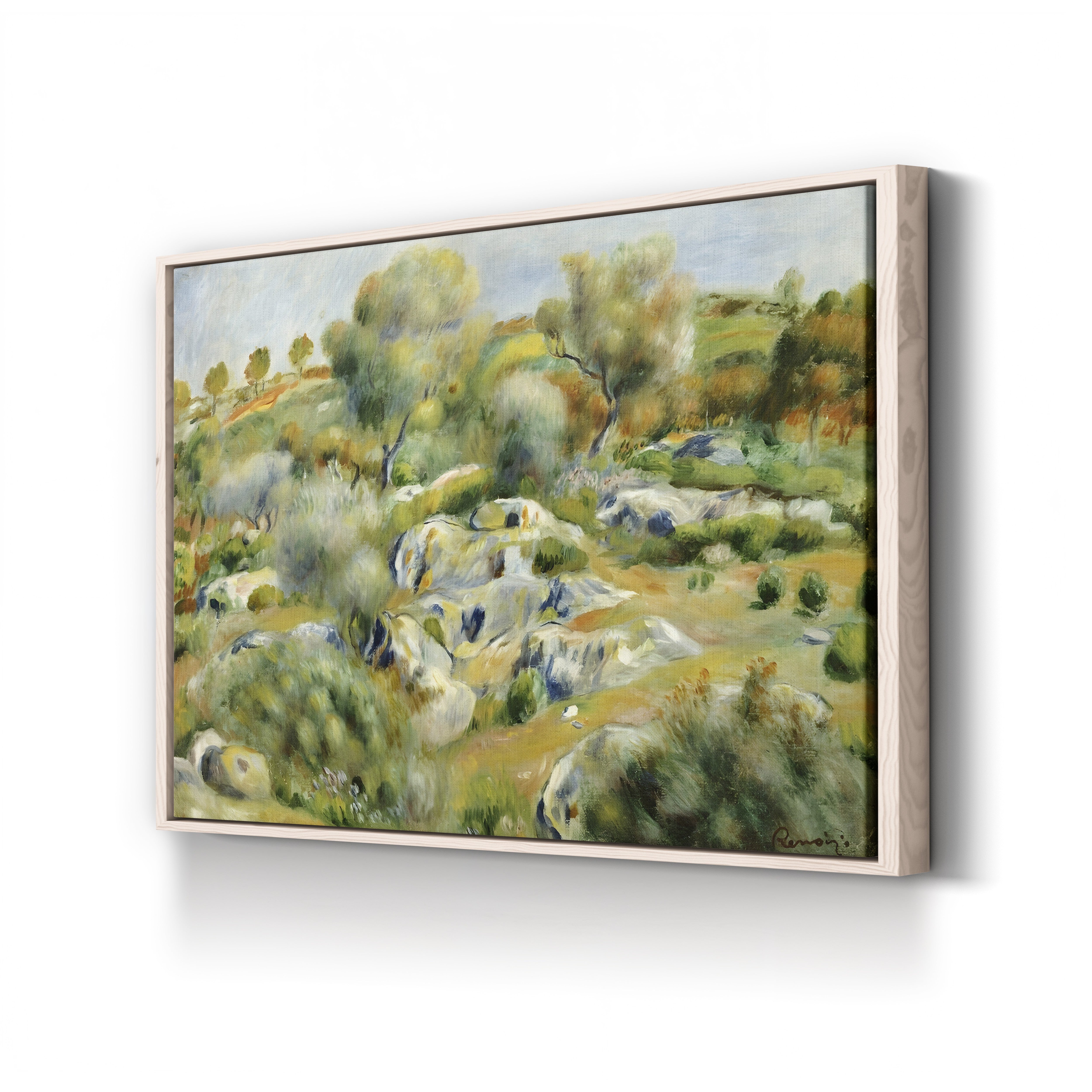 Brittany Landscape with Trees and Rocks – Pierre-Auguste Renoir Wall Art | Impressionist Landscape Canvas Print