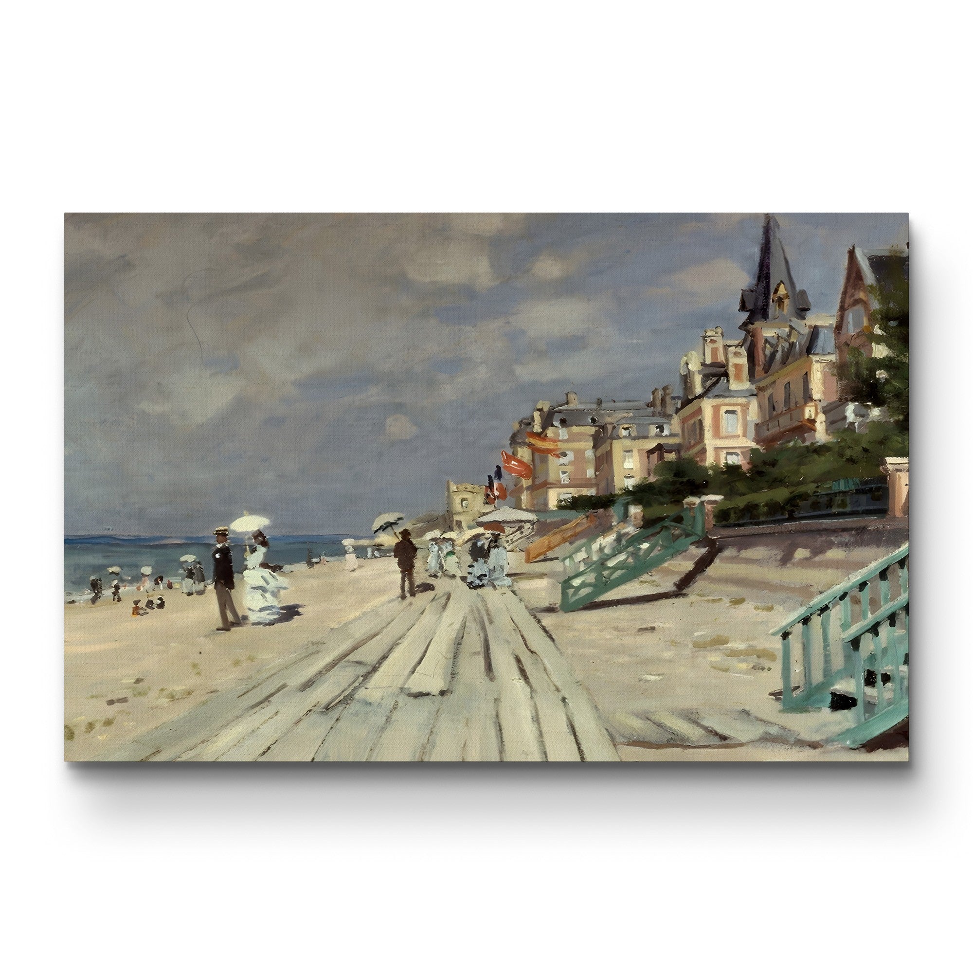 Beach at Trouville – Claude Monet Wall Art | Early Impressionist Norman Beach Canvas Print