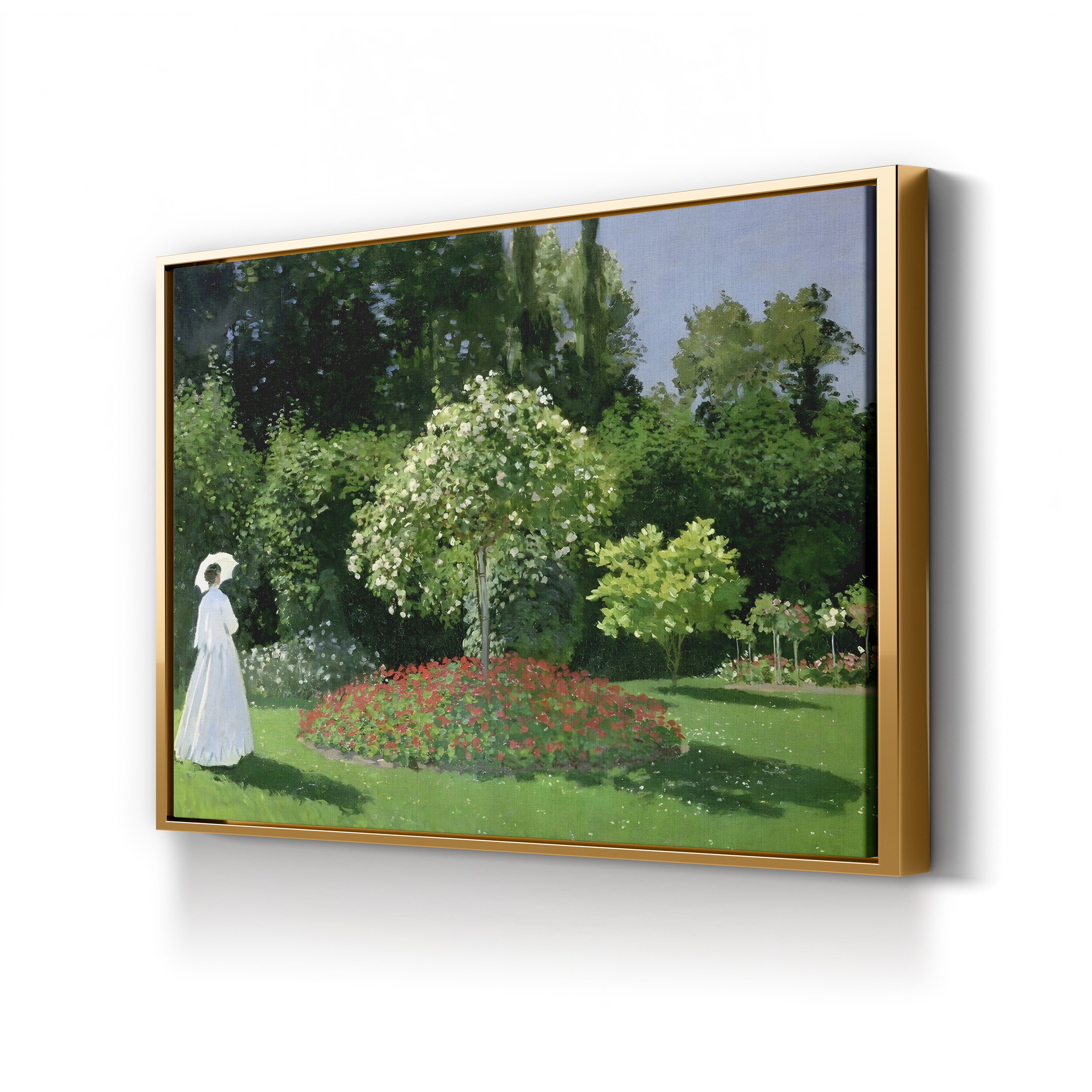 Jeanne-Marie Lecadre in the Garden, 1866 – Claude Monet Wall Art | Impressionist Garden Figure Canvas Print