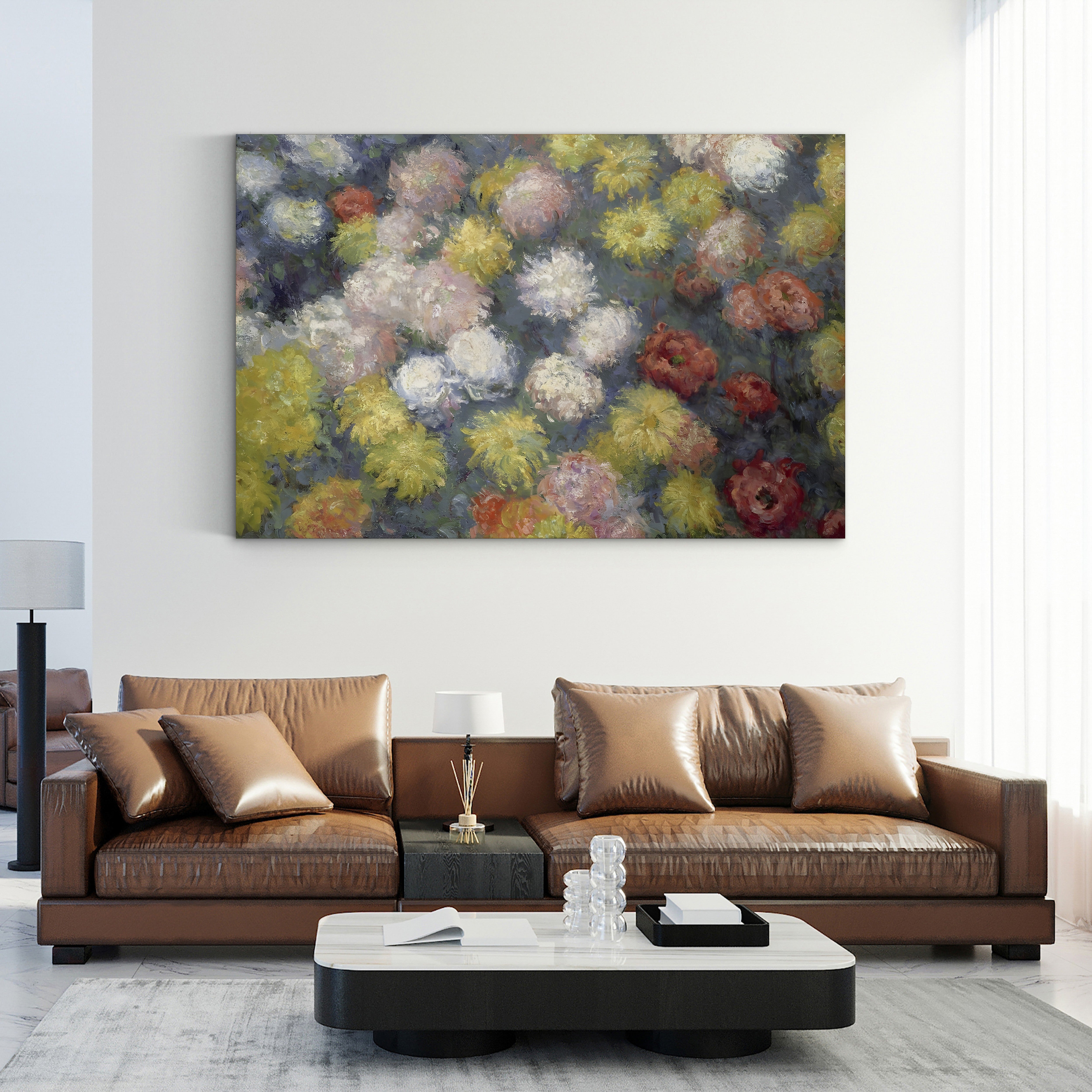 Chrysanthemums, 1897 – Claude Monet Wall Art | Late Impressionist Floral Still Life Canvas Print