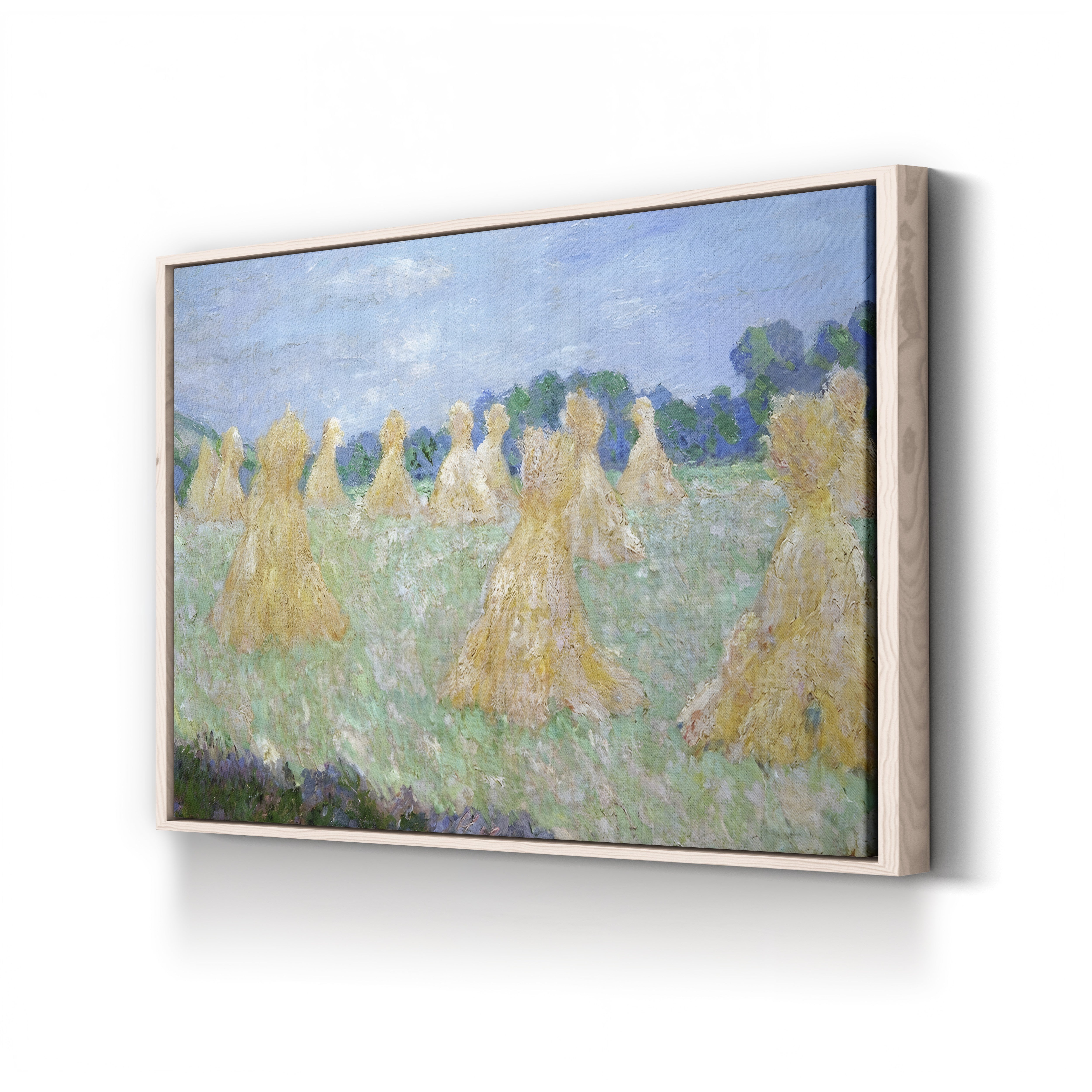Haystacks: The Young Ladies of Giverny, Sun Effect – Claude Monet Wall Art | Impressionist Series Canvas Print
