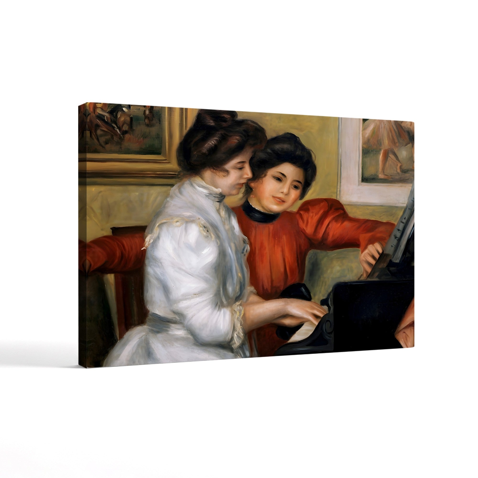 Yvonne and Christine Lerolle at the Piano, c.1897 – Pierre-Auguste Renoir Wall Art | Impressionist Interior Canvas Print
