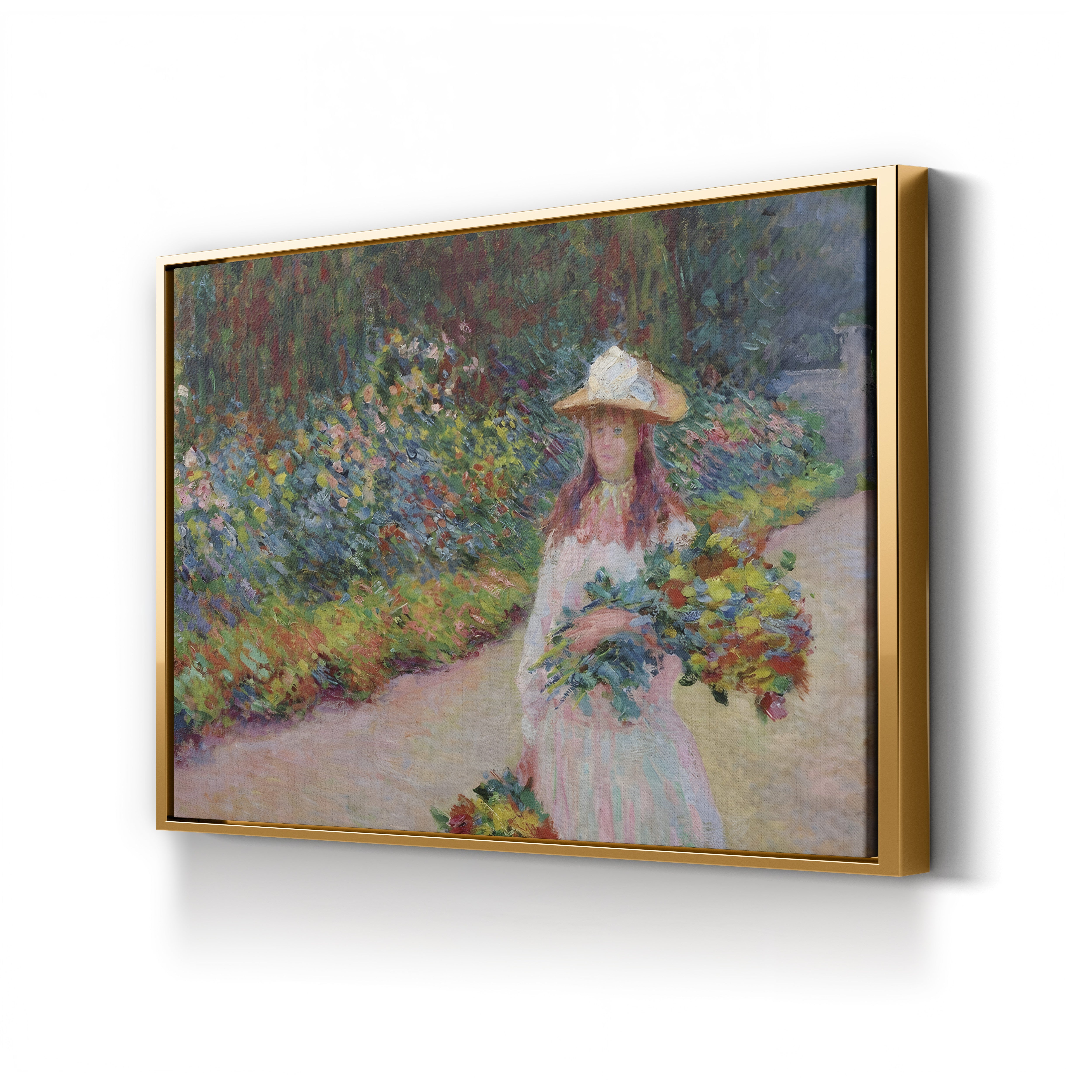 Jeune Fille dans le Jardin de Giverny, 1888 – Claude Monet Wall Art | Impressionist Garden Figure Canvas Print