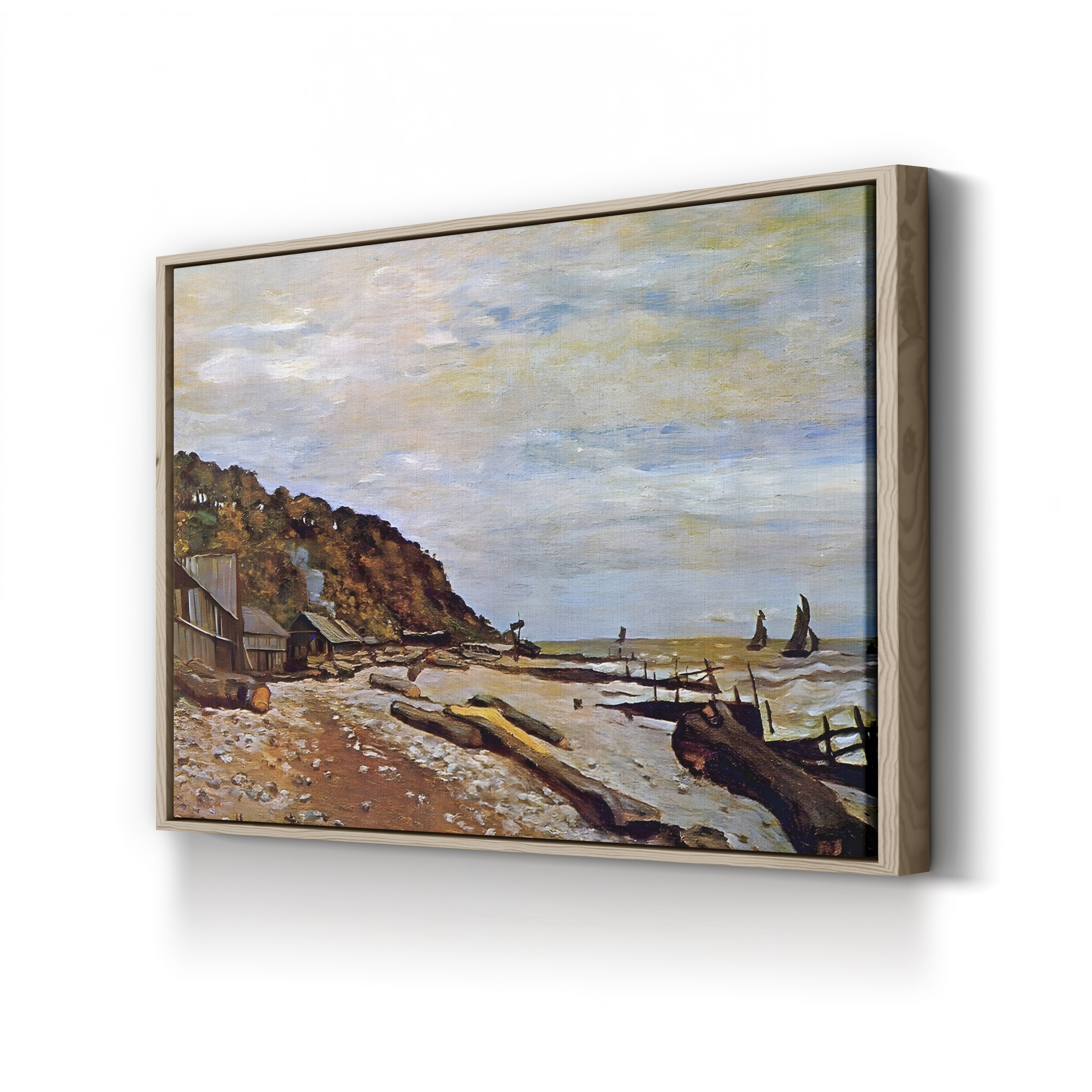 Boatyard near Honfleur, 1864 – Claude Monet Wall Art | Early Impressionist Norman Port Canvas Print