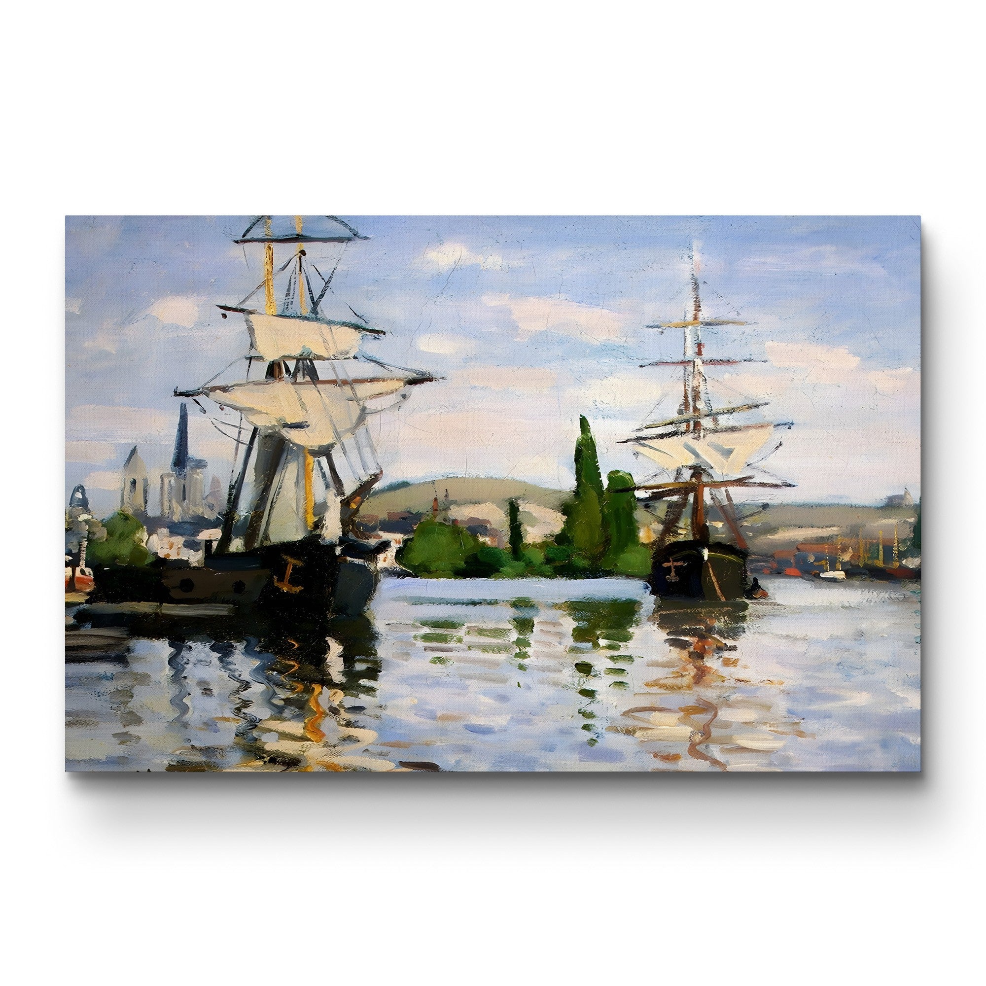 Ships Riding on the Seine at Rouen, 1872/1873 by Claude Monet