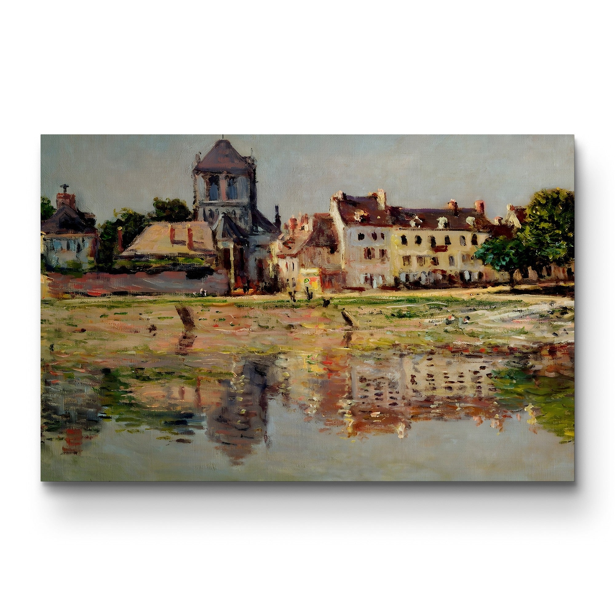 By the River at Vernon, 1883 – Claude Monet Wall Art | Impressionist Seine Landscape Canvas Print