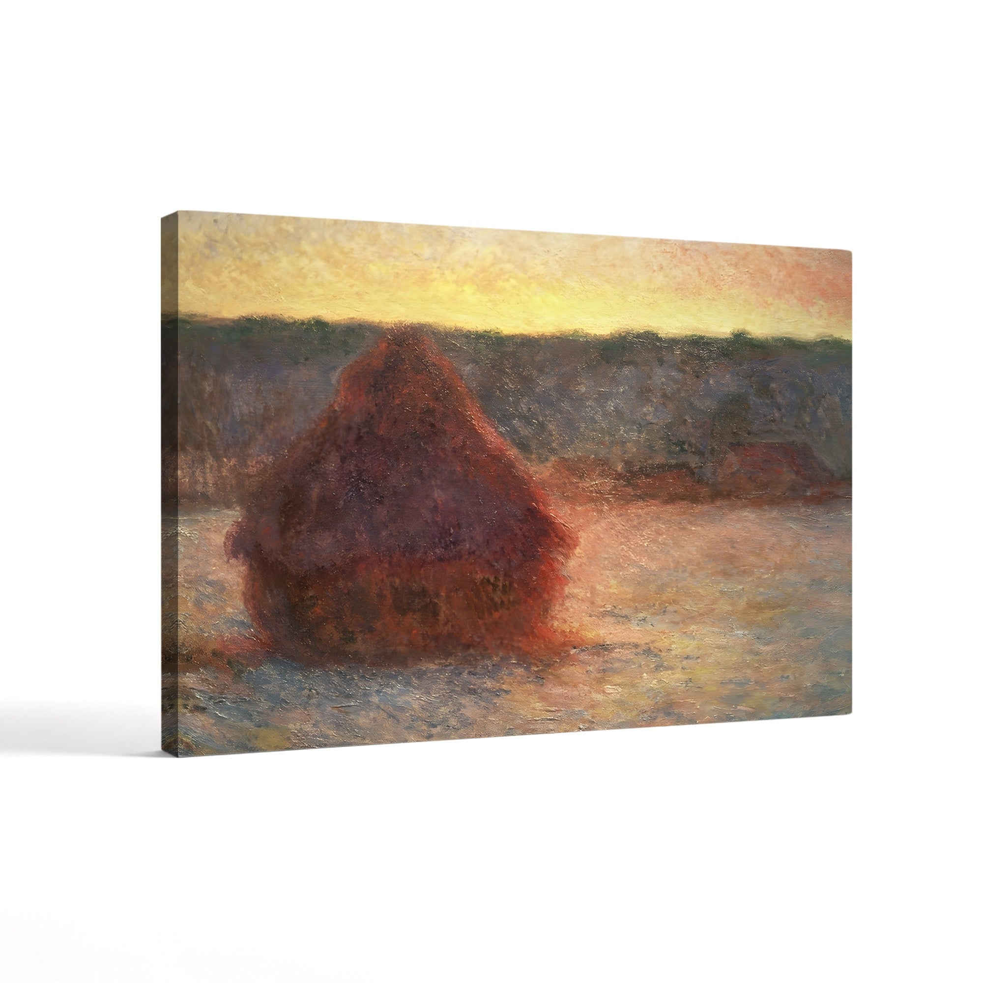 Haystacks at Sunset, Frosty Weather, 1891 – Claude Monet Wall Art | Impressionist Series Canvas Print