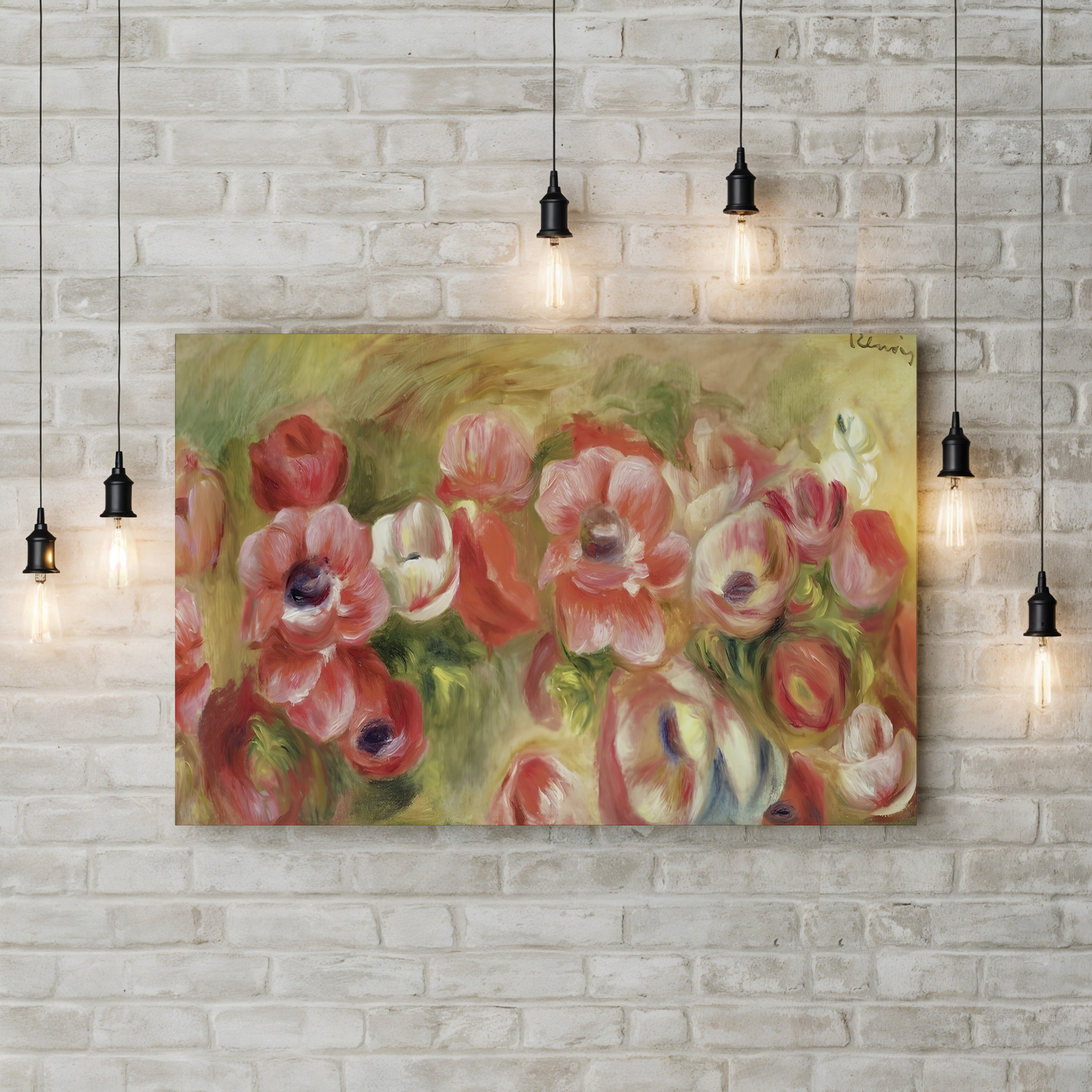 Anemones, 1890 – Pierre-Auguste Renoir Wall Art | Impressionist Floral Still Life Canvas Print