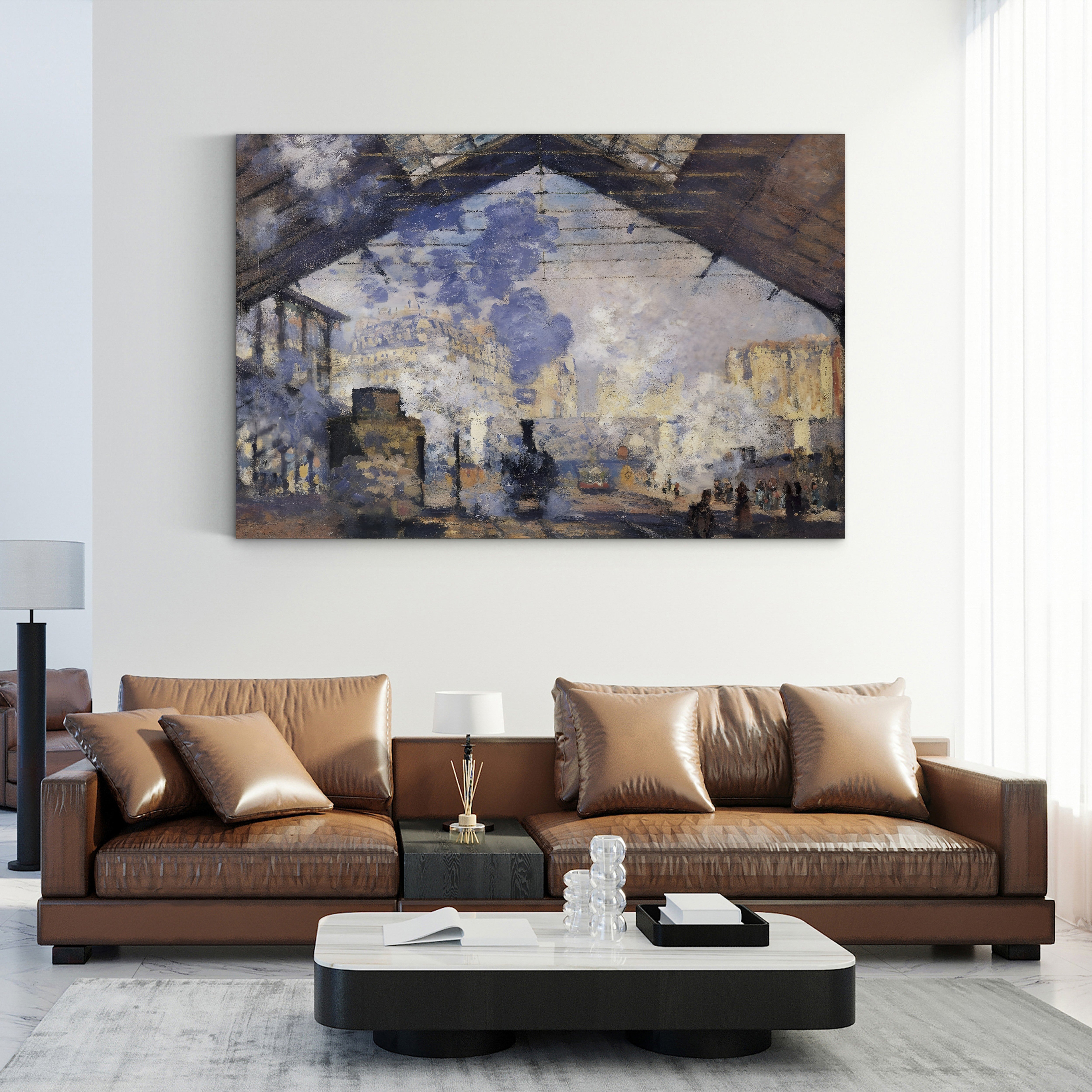La Gare Saint-Lazare – Claude Monet Wall Art | Impressionist Railway Station Canvas Print