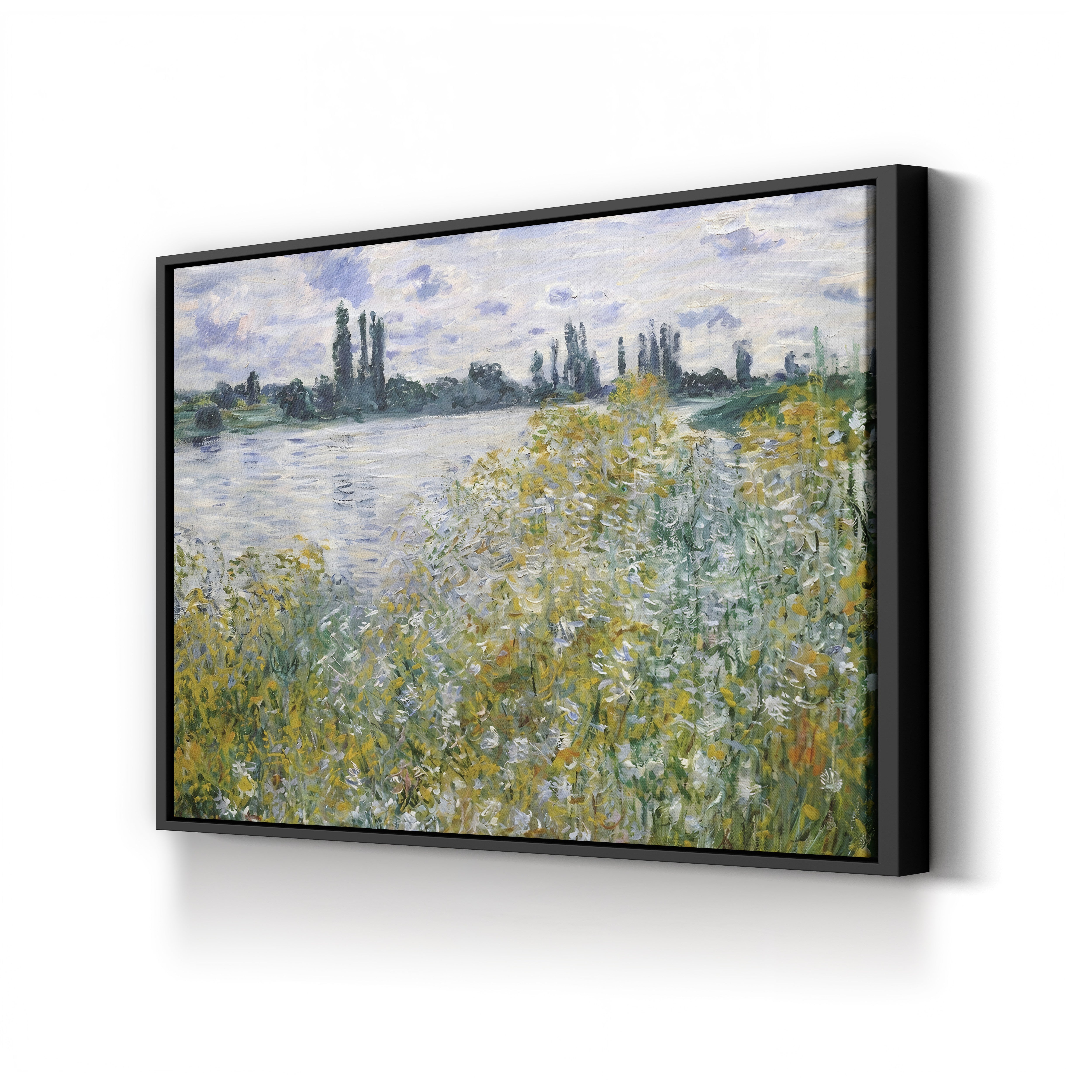 Île aux Fleurs near Vétheuil – Claude Monet Wall Art | Impressionist River Landscape Canvas Print