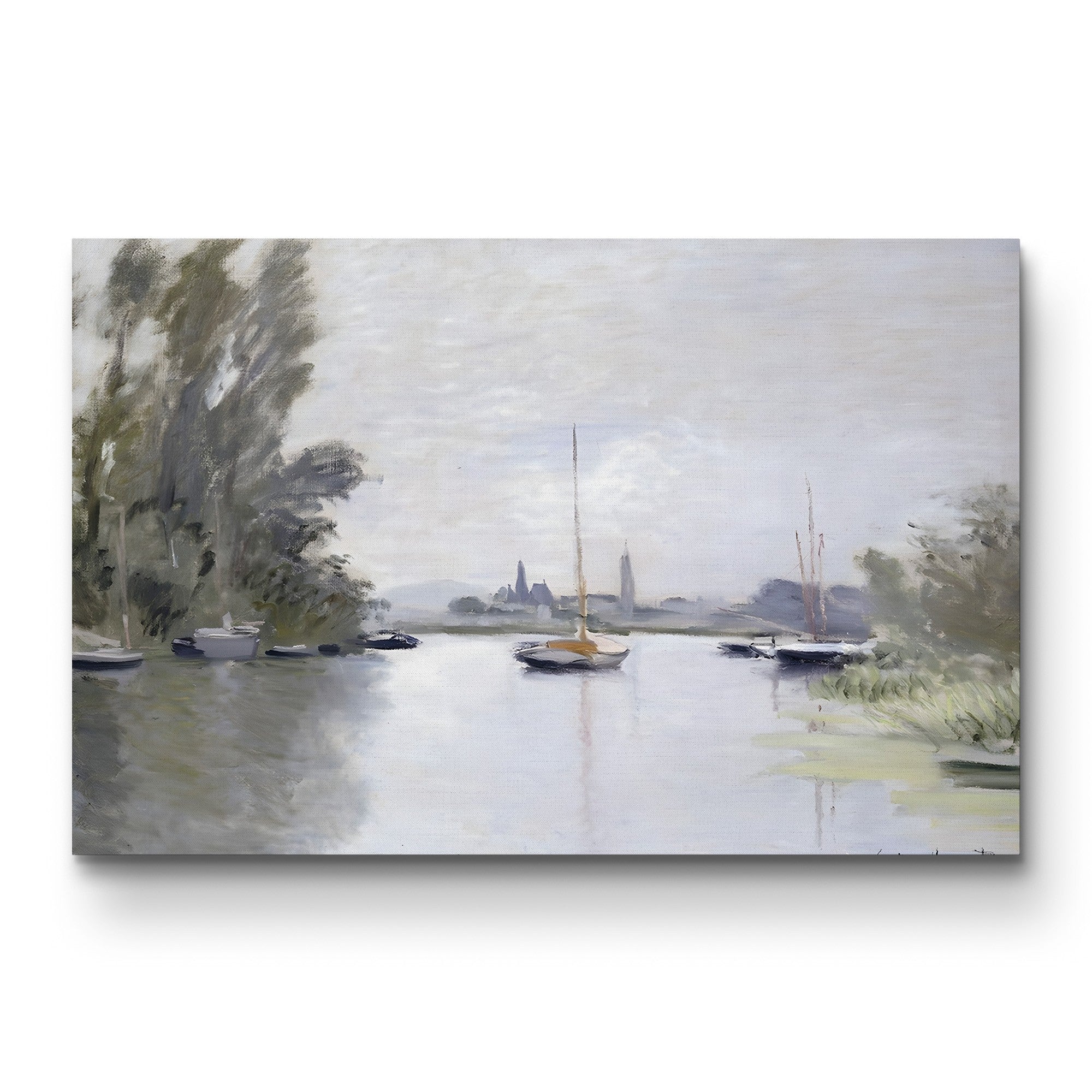 View of the Small Arm of the Seine at Argenteuil, 1872 – Claude Monet Wall Art | Early Impressionist Canvas Print