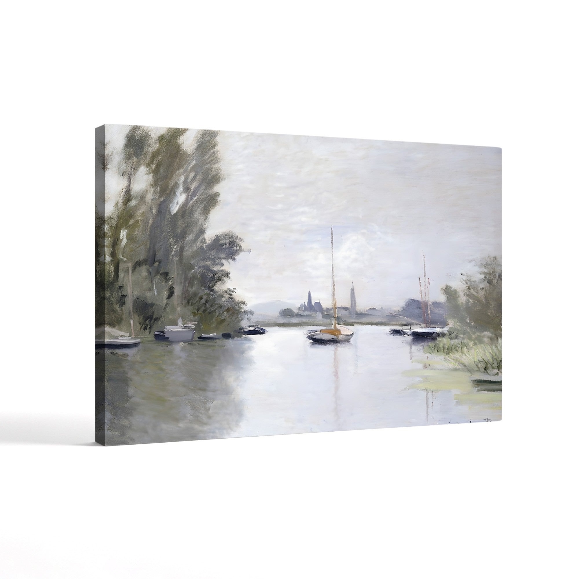 View of the Small Arm of the Seine at Argenteuil, 1872 – Claude Monet Wall Art | Early Impressionist Canvas Print