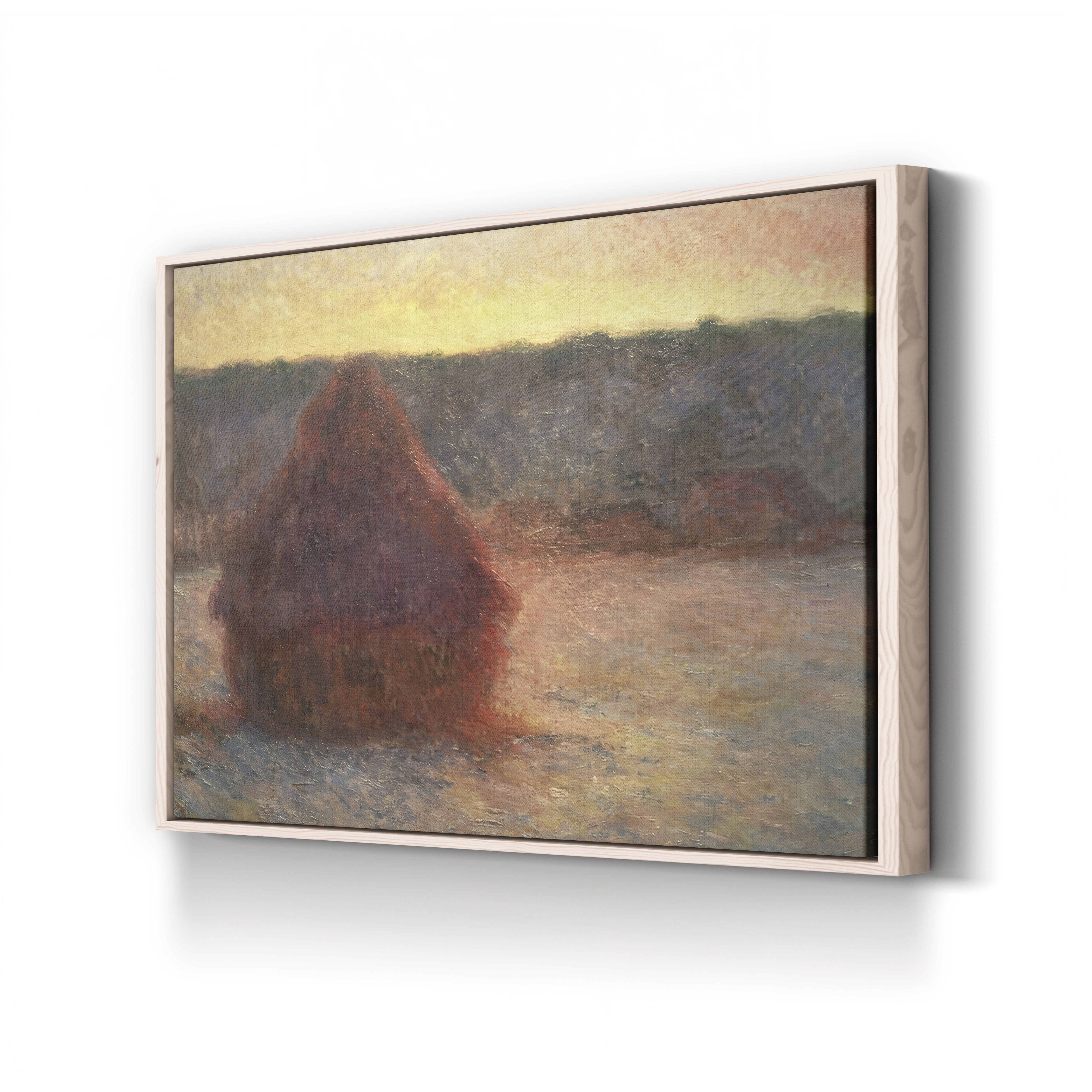 Haystacks at Sunset, Frosty Weather, 1891 – Claude Monet Wall Art | Impressionist Series Canvas Print