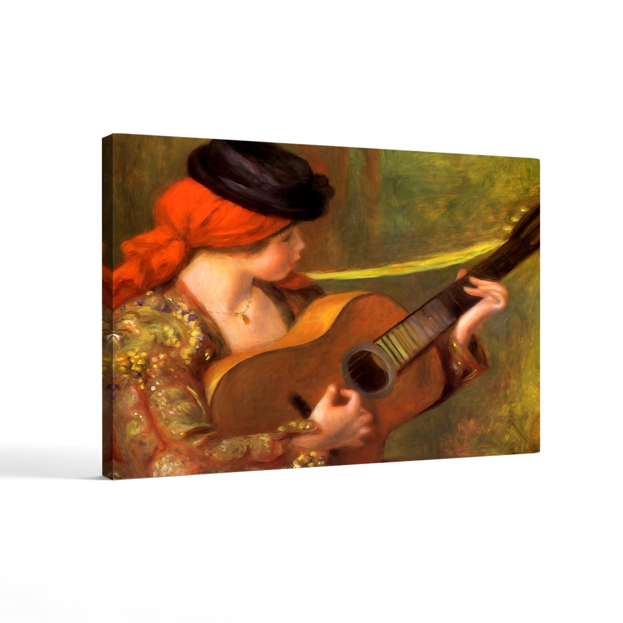 Young Spanish Woman with a Guitar – Pierre-Auguste Renoir Wall Art | Impressionist Figure Canvas Print
