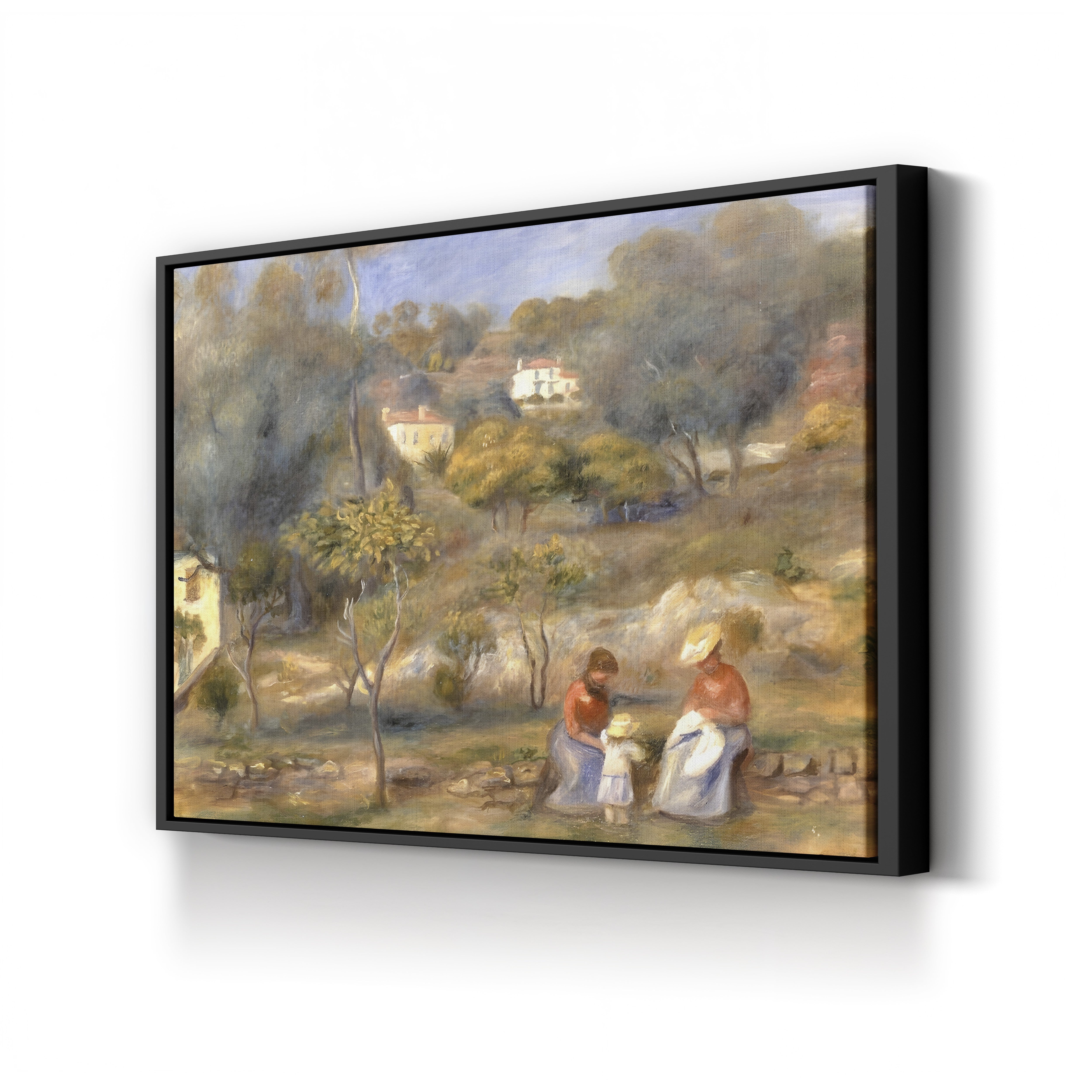 Two Women and a Child in a Landscape, 1902 – Pierre-Auguste Renoir Wall Art | Impressionist Figural Canvas Print