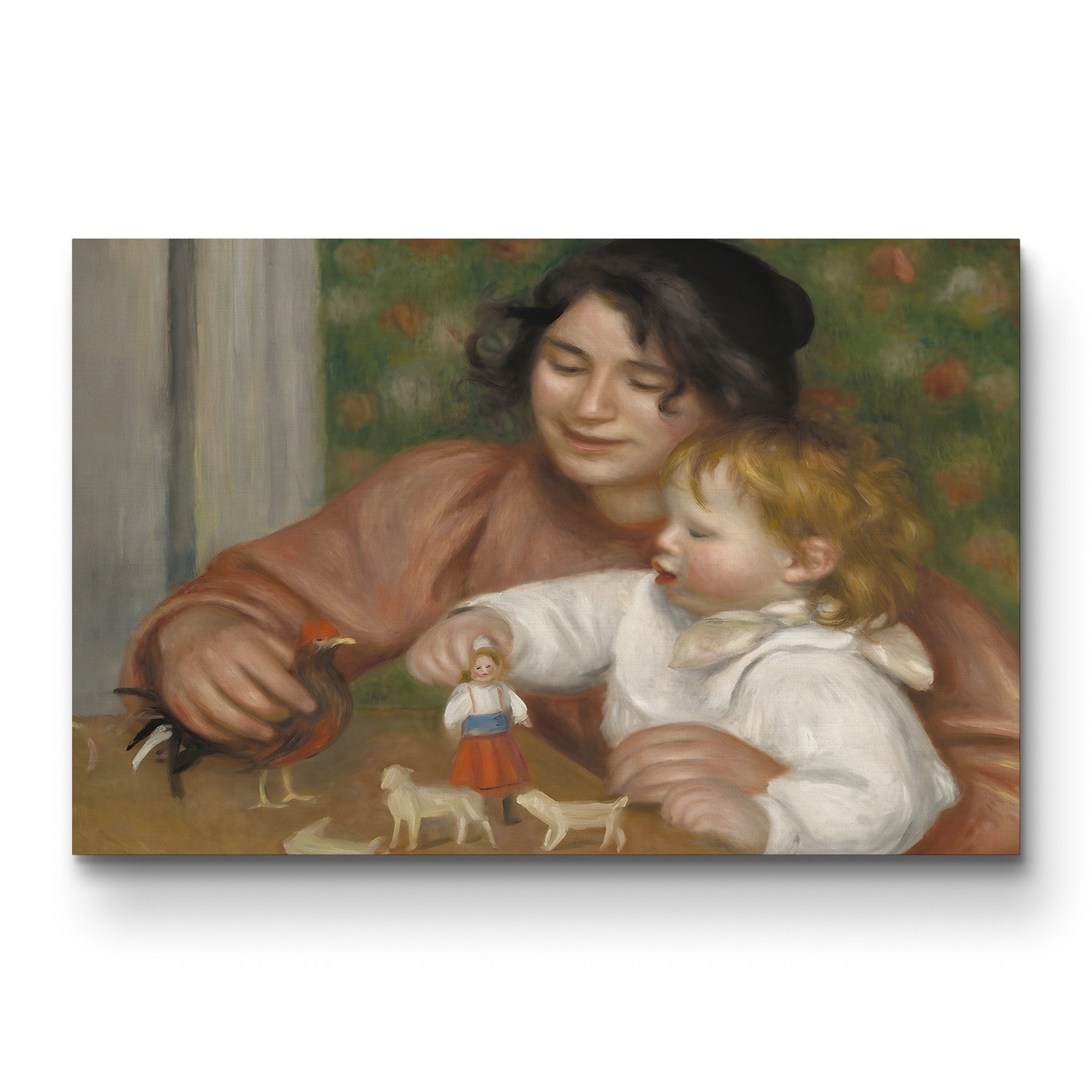 Child with Toys – Gabrielle and the Artist's Son Jean – Pierre-Auguste Renoir Wall Art | Impressionist Family Canvas Print