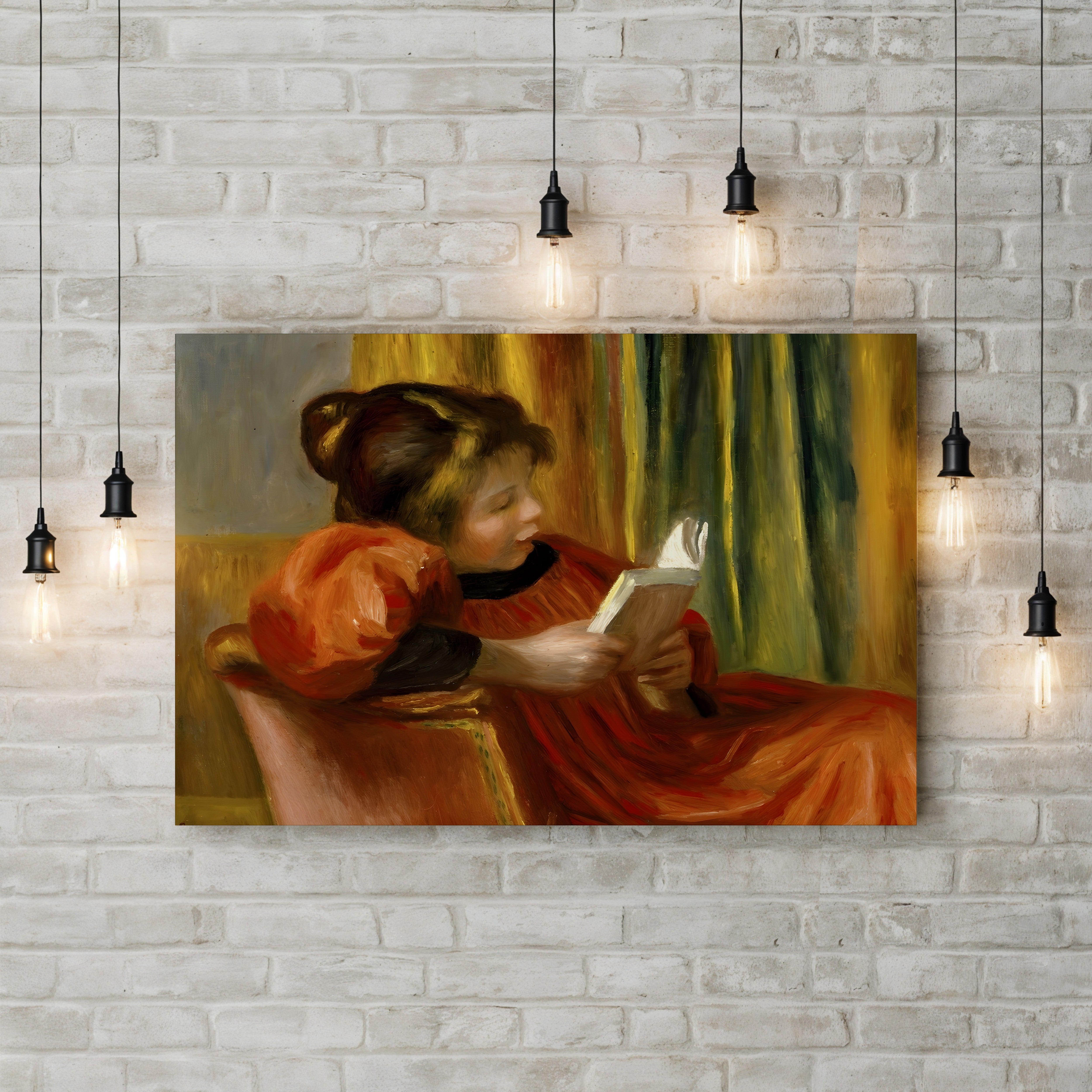 Girl Reading, 1890 – Pierre-Auguste Renoir Wall Art | Impressionist Figure Canvas Print