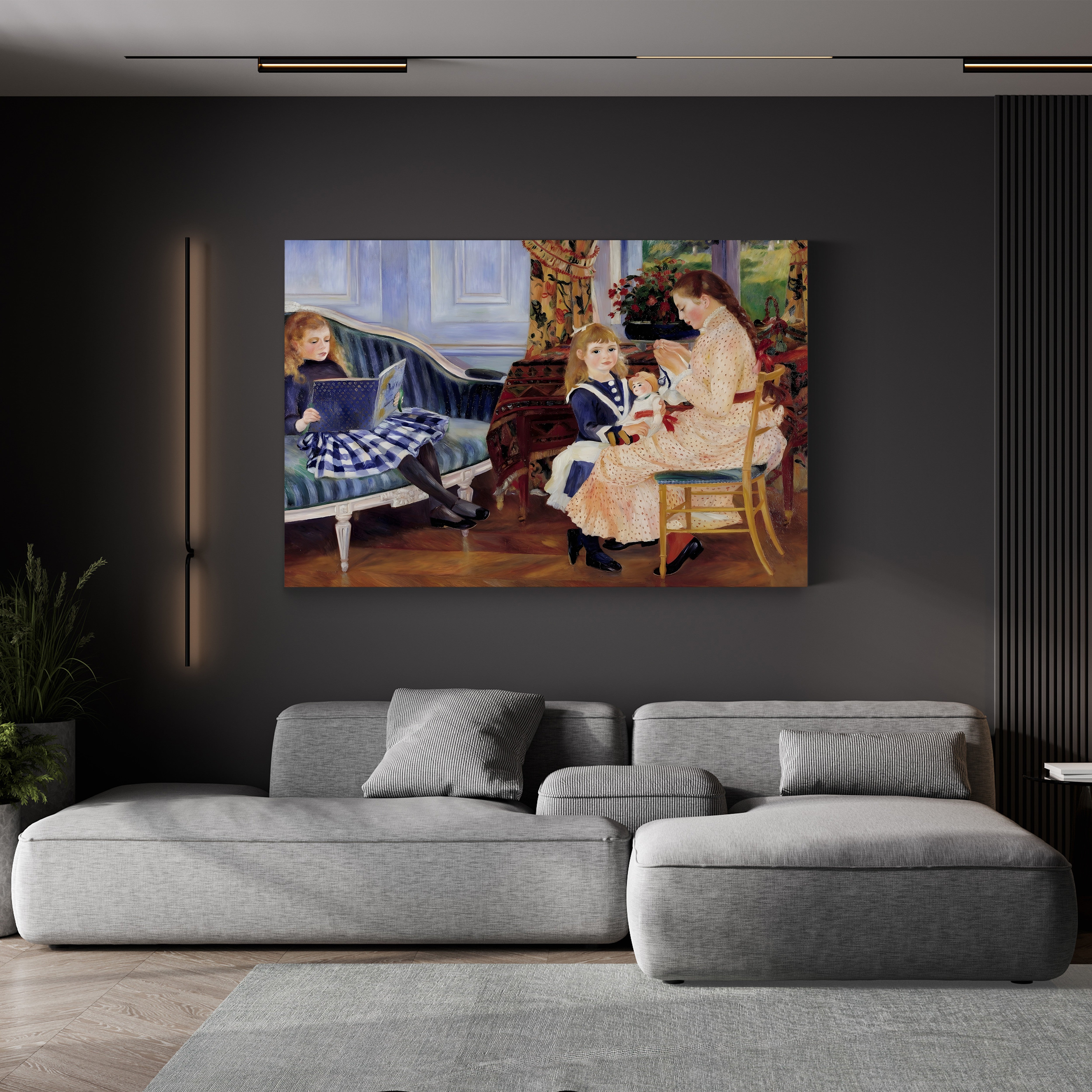 Children's Afternoon at Wargemont – Pierre-Auguste Renoir Wall Art | Impressionist Figure Canvas Print