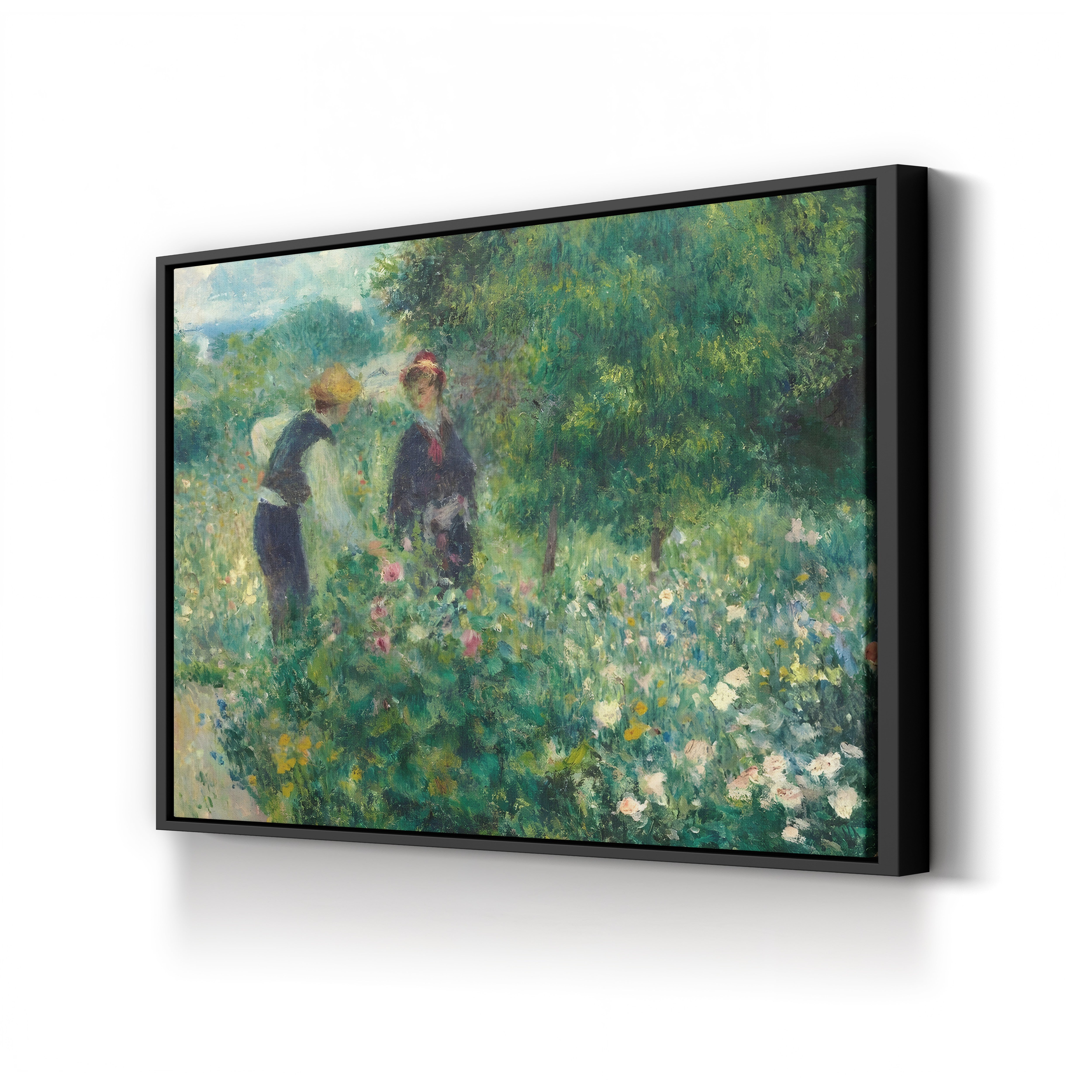 Picking Flowers, 1875 – Renoir Wall Art | Impressionist Pastoral Canvas