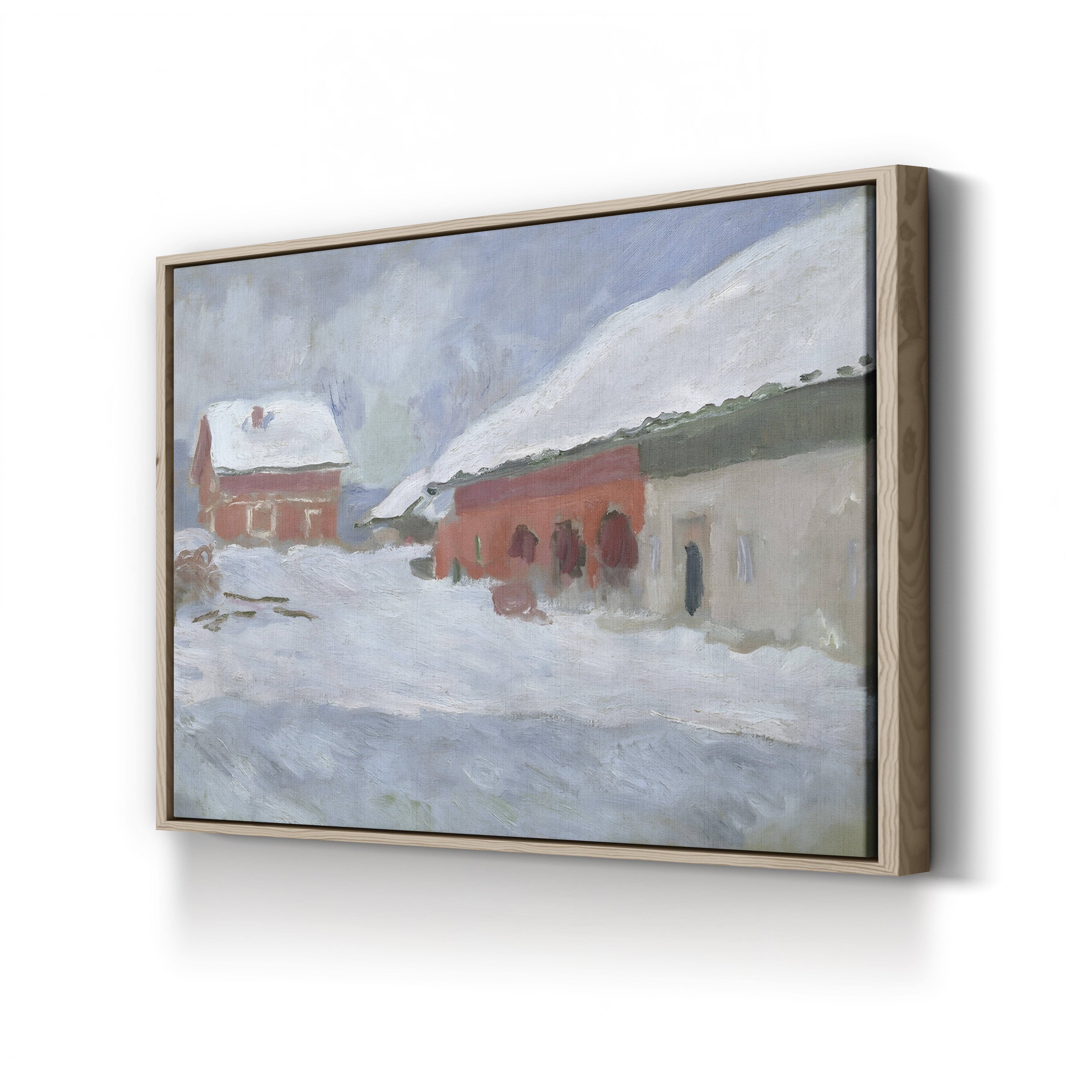 Red Houses at Bjørnegaard in the Snow, Norway (Maisons rouges à Bjørnegaard, Norvège), 1895 by Claude Monet