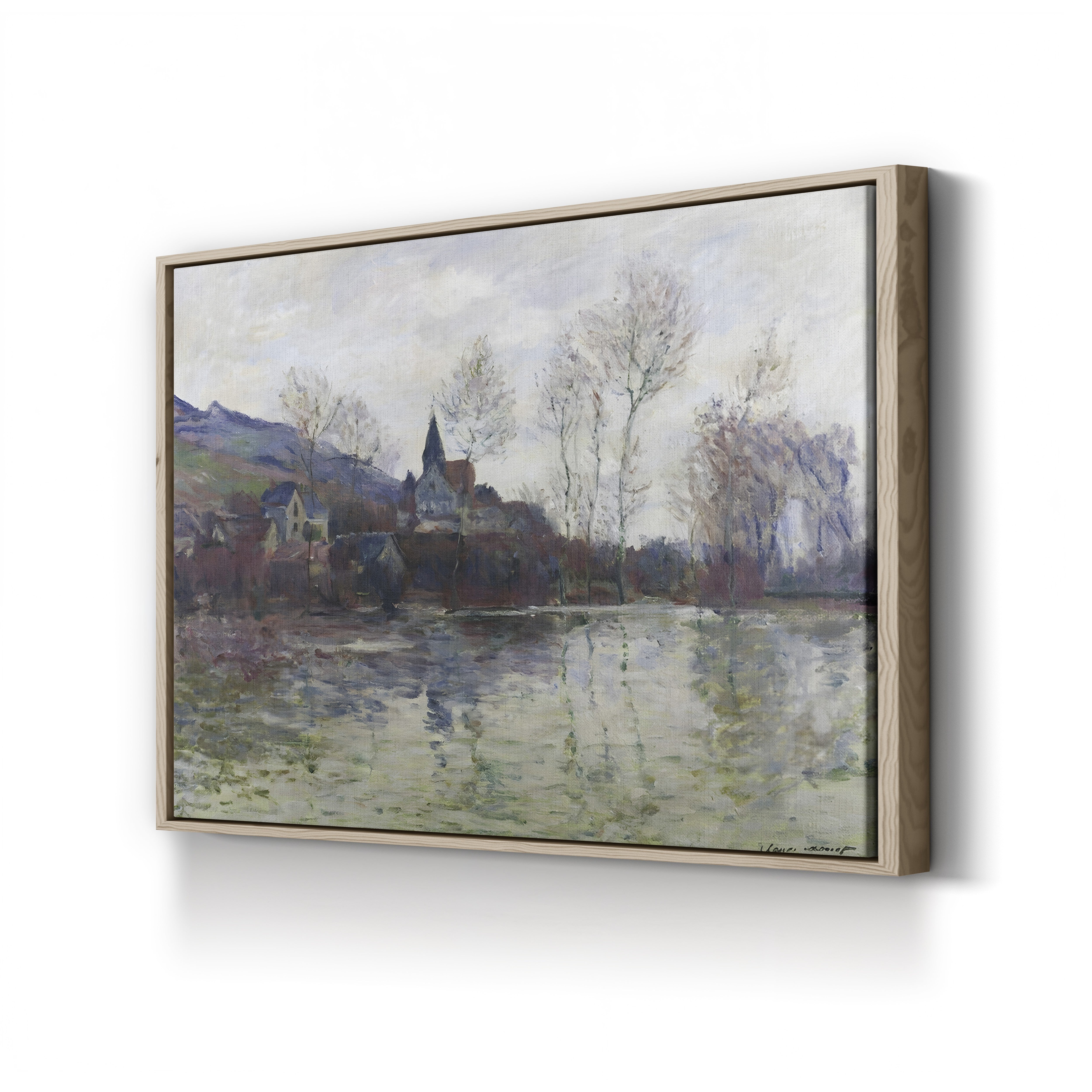 Floods at Giverny, 1886 – Claude Monet Wall Art | Impressionist River Landscape Canvas Print