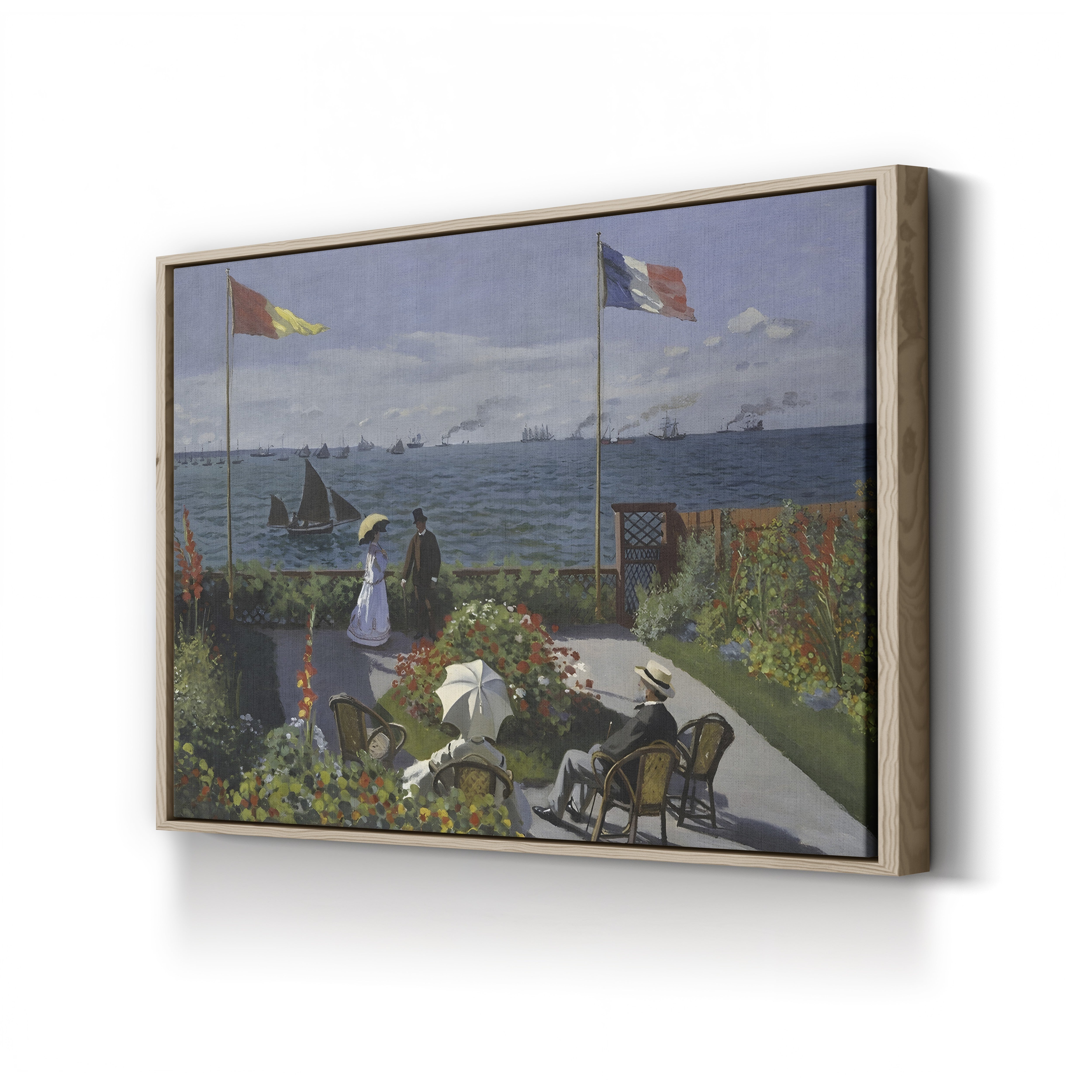 Garden at Sainte-Adresse, 1867 – Claude Monet Wall Art | Impressionist Seaside Garden Canvas Print