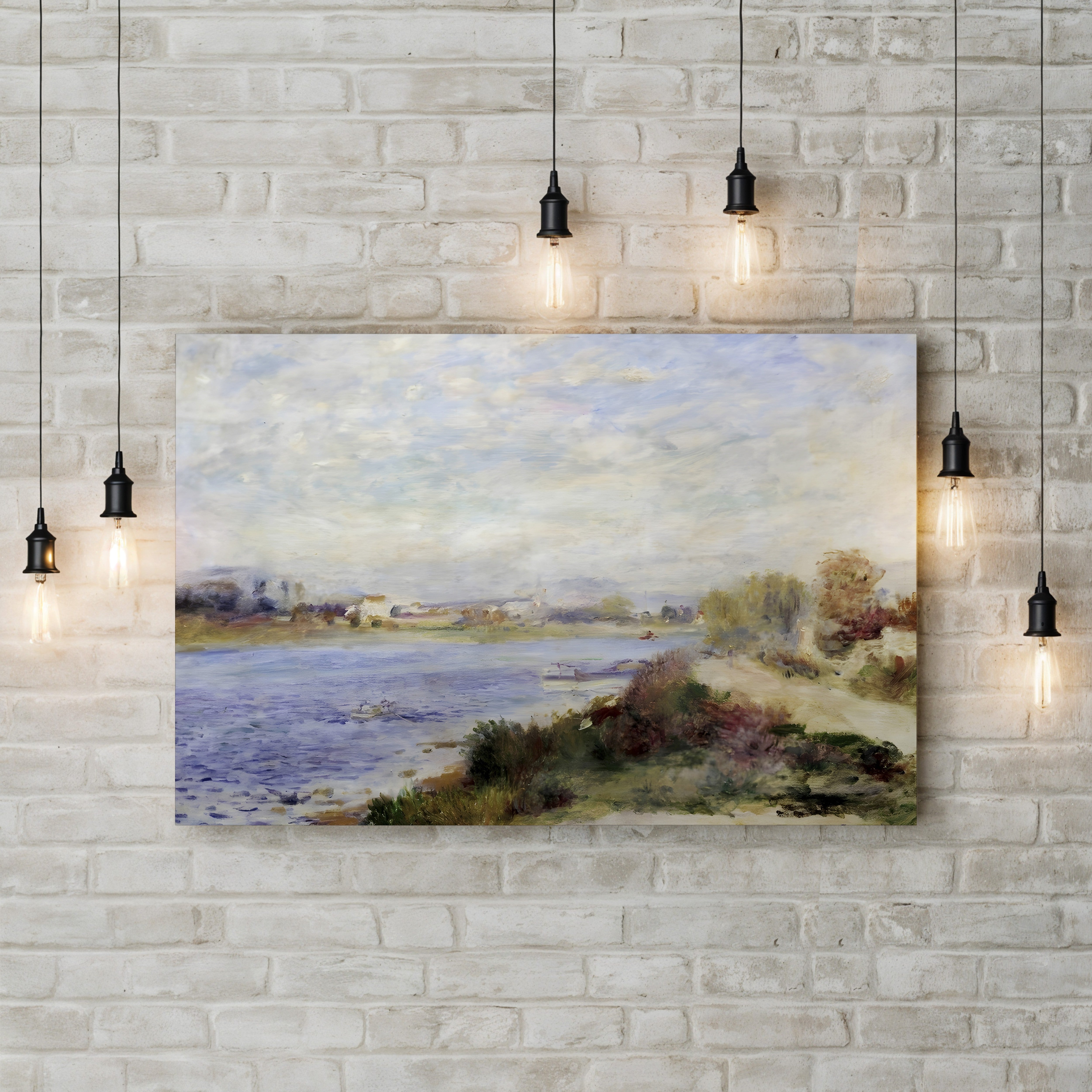 The Seine in Argenteuil, 1873 – Pierre-Auguste Renoir Wall Art | Impressionist River Canvas Print