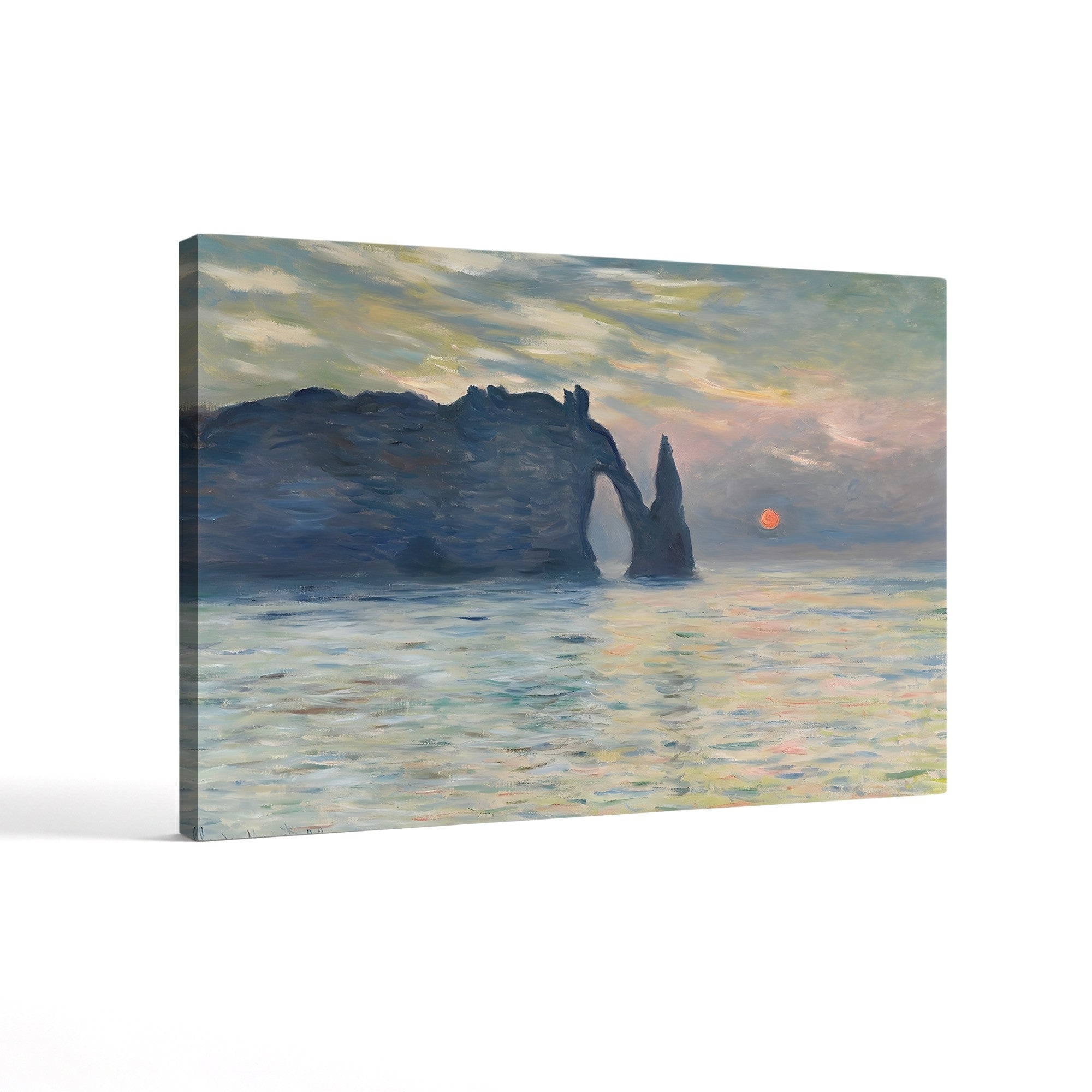 The Cliff, Étretat, Sunset (Étretat, soleil couchant), 1882-1883 by Claude Monet