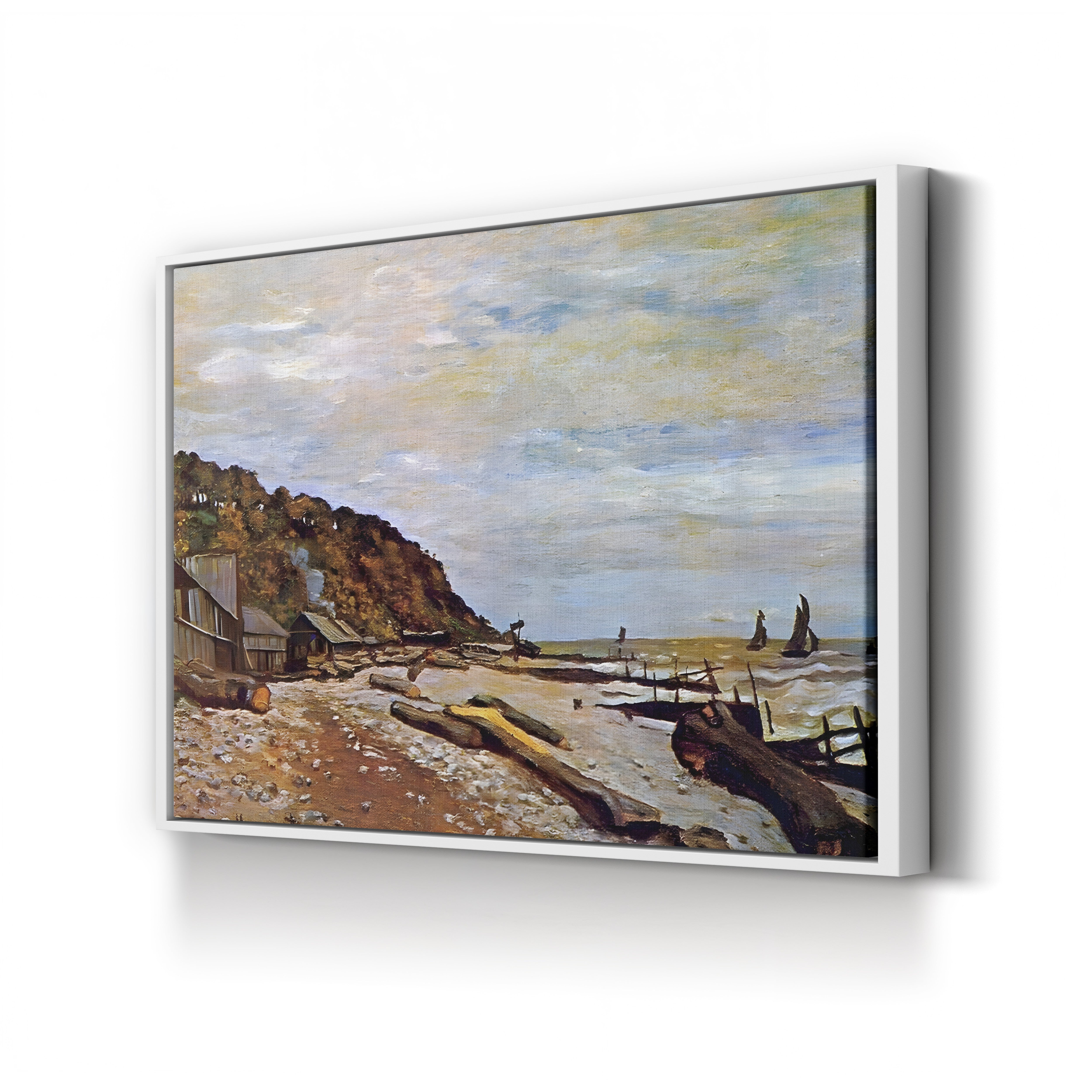 Boatyard near Honfleur, 1864 – Claude Monet Wall Art | Early Impressionist Norman Port Canvas Print