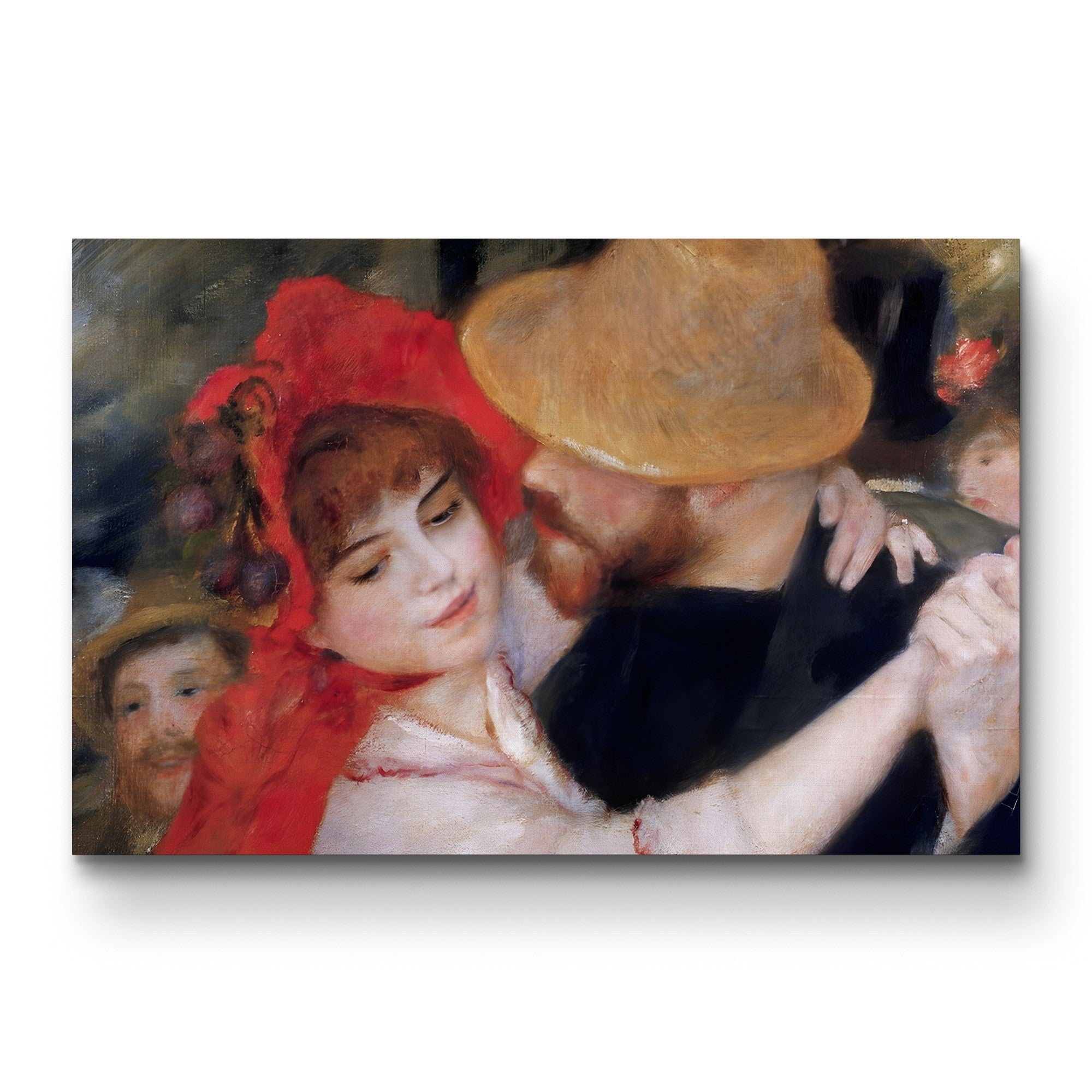 Detail of Dancing Couple from Le Bal à Bougival – Pierre-Auguste Renoir Wall Art | Impressionist Dance Canvas Print