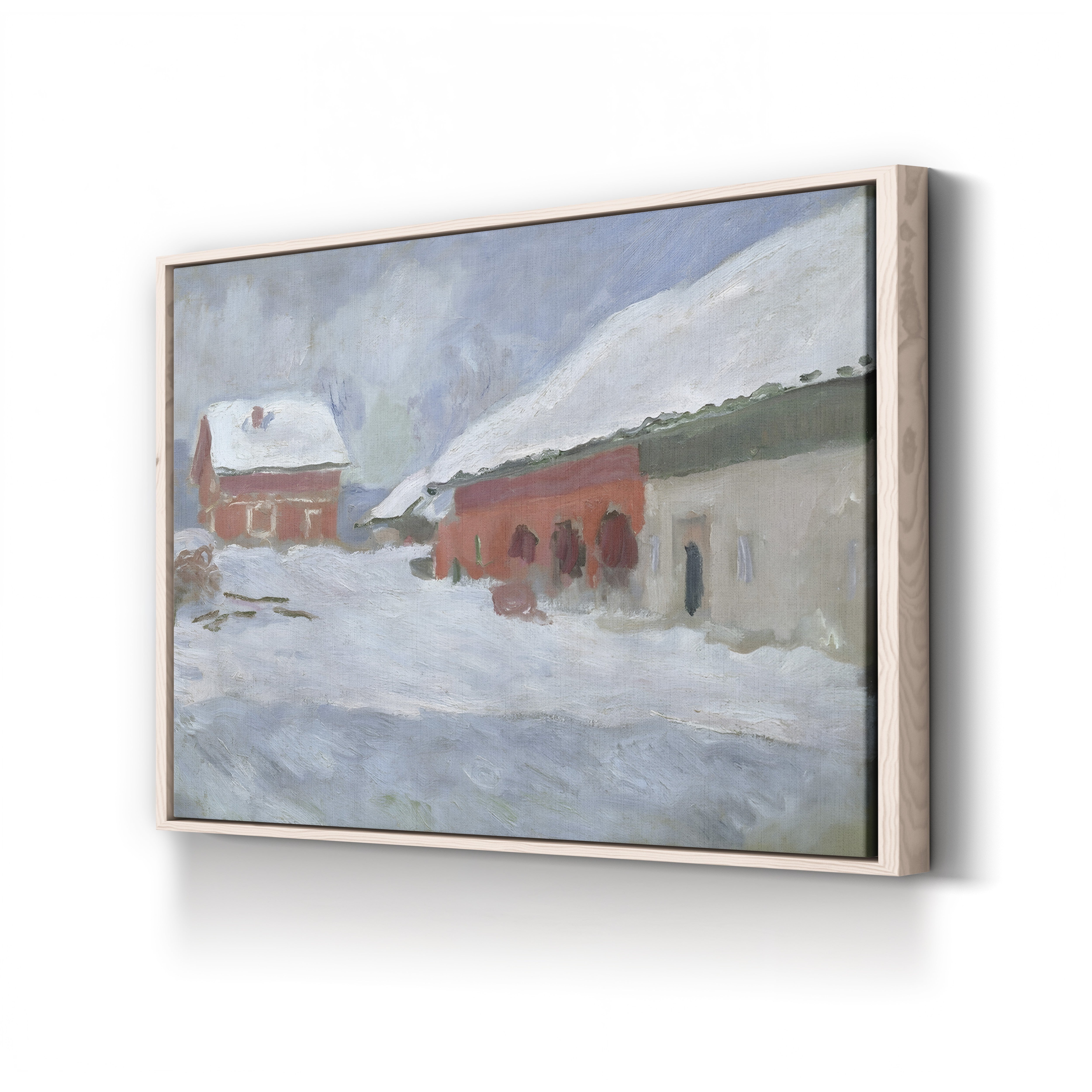 Red Houses at Bjørnegaard in the Snow, Norway (Maisons rouges à Bjørnegaard, Norvège), 1895 by Claude Monet