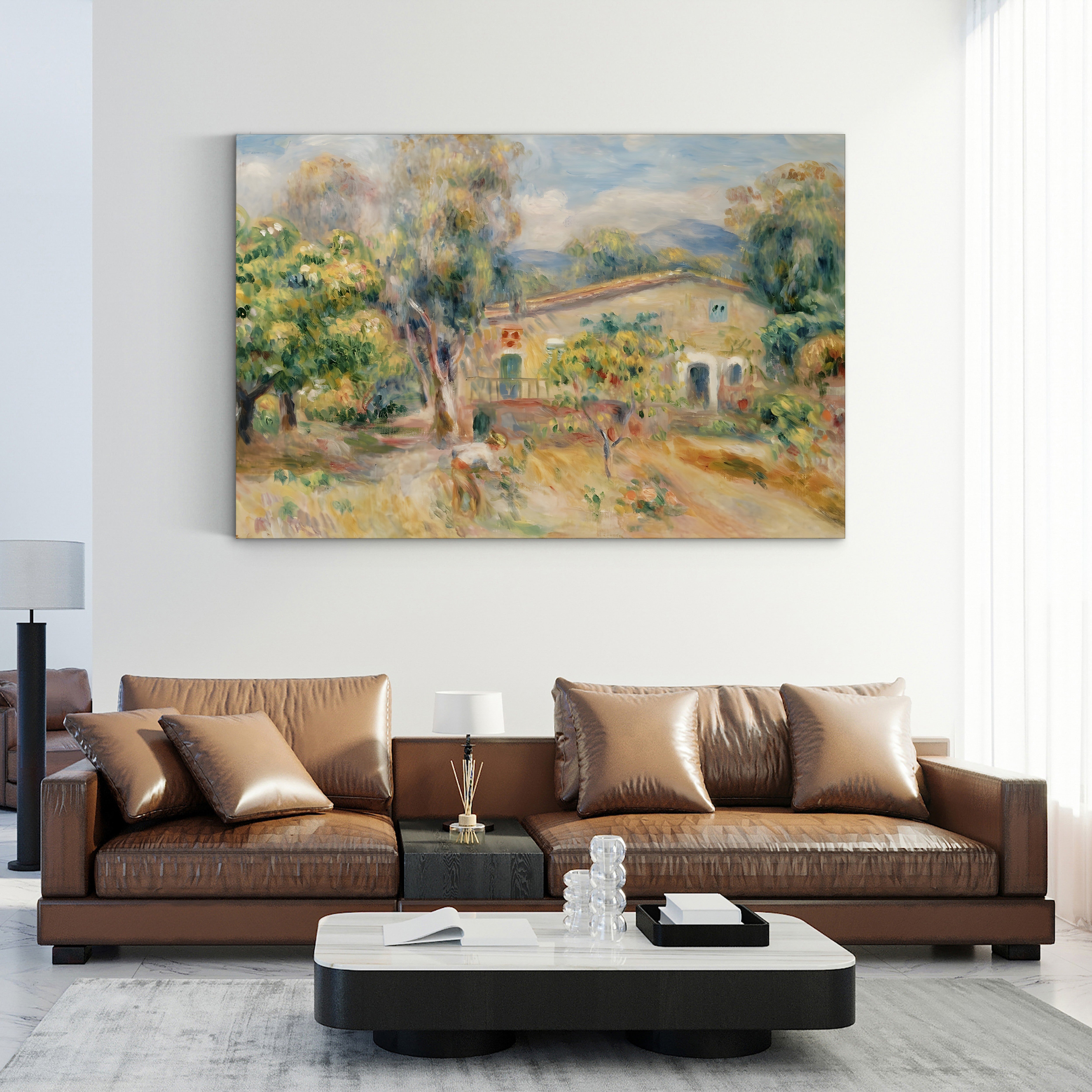 Collettes Farmhouse, Cagnes, 1910 – Pierre-Auguste Renoir Wall Art | Late Impressionist Landscape Canvas Print