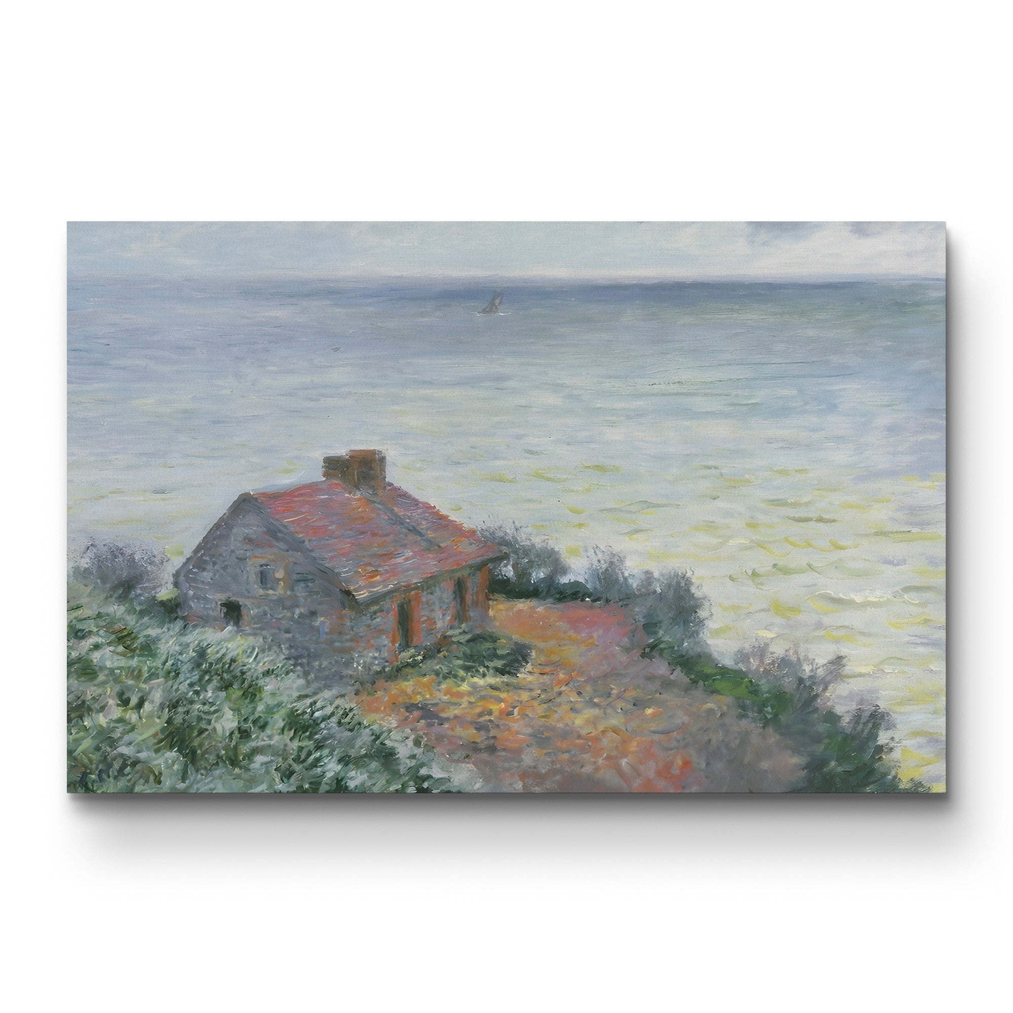 Customs Post at Dieppe, 1882 – Claude Monet Wall Art | Impressionist Normandy Clifftop Canvas Print