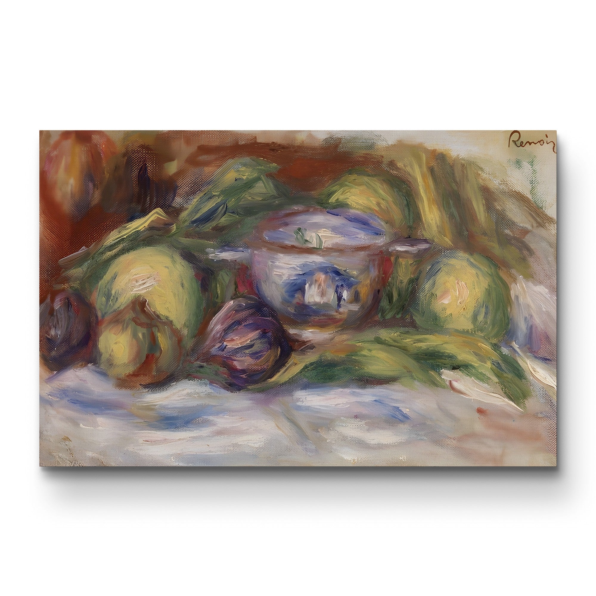 Bowl of Figs and Apples, 1916 – Pierre-Auguste Renoir Wall Art | Late Impressionist Still Life Canvas Print