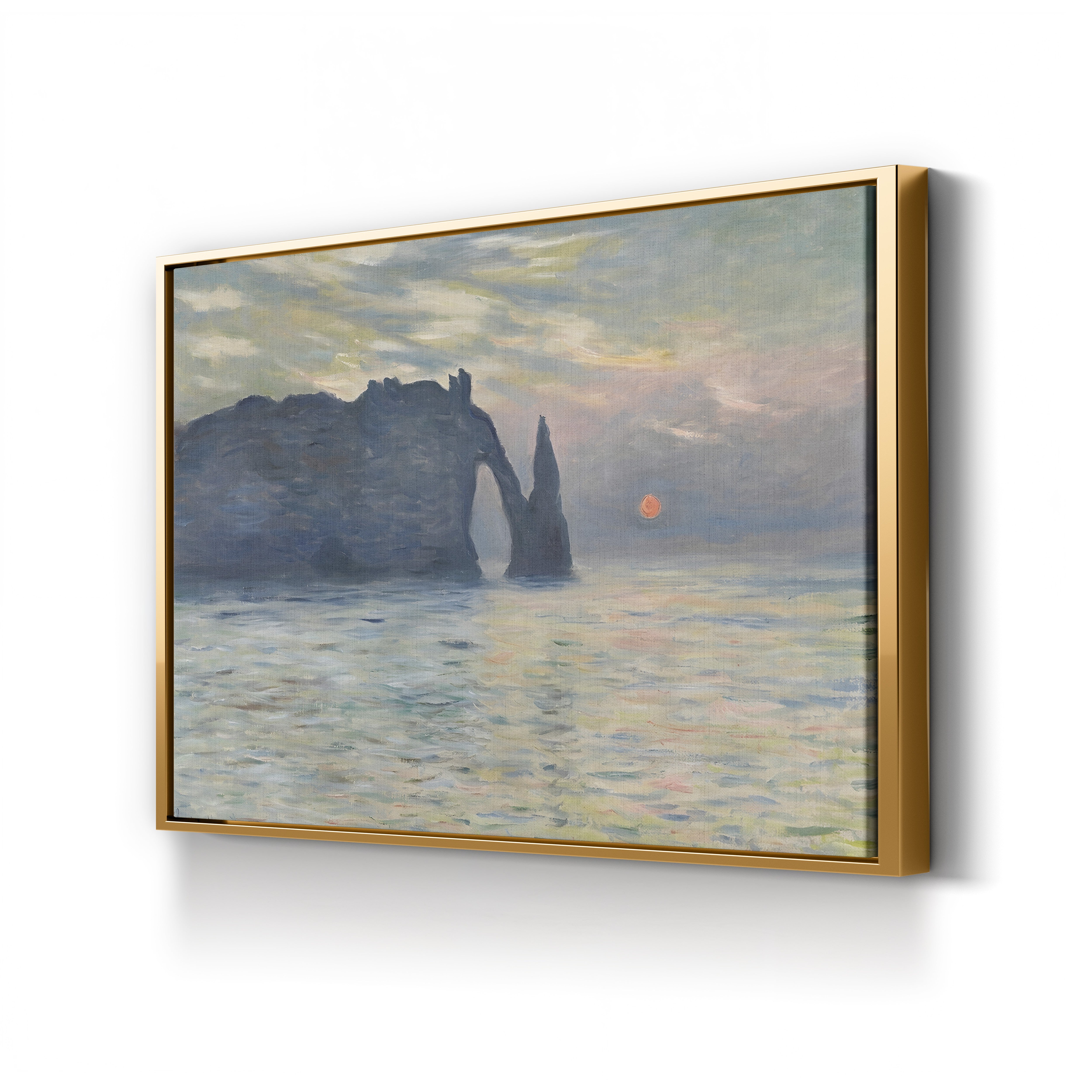 The Cliff, Étretat, Sunset (Étretat, soleil couchant), 1882-1883 by Claude Monet