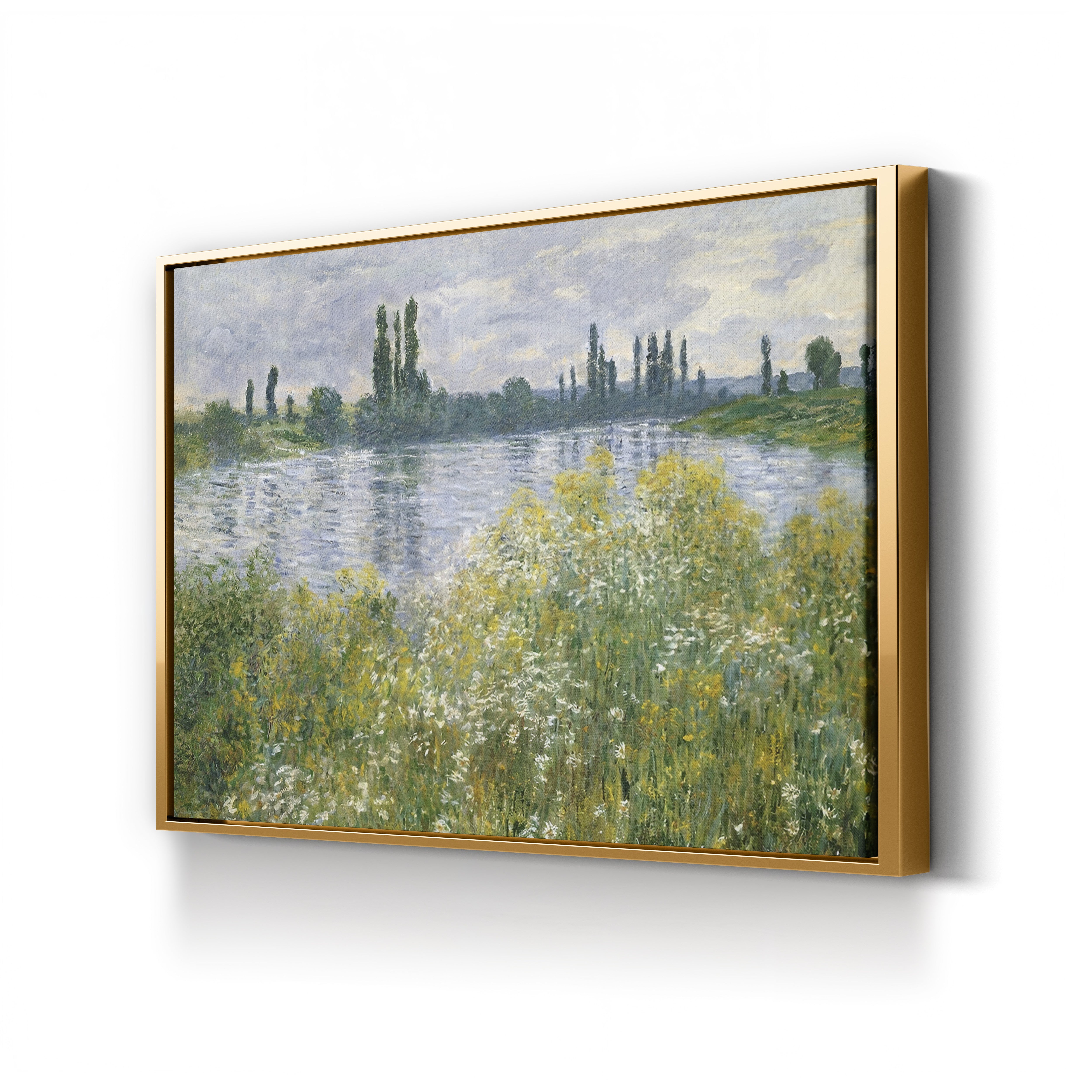 Banks of the Seine, Vétheuil, 1880 – Claude Monet Wall Art | Impressionist Seine Landscape Canvas Print
