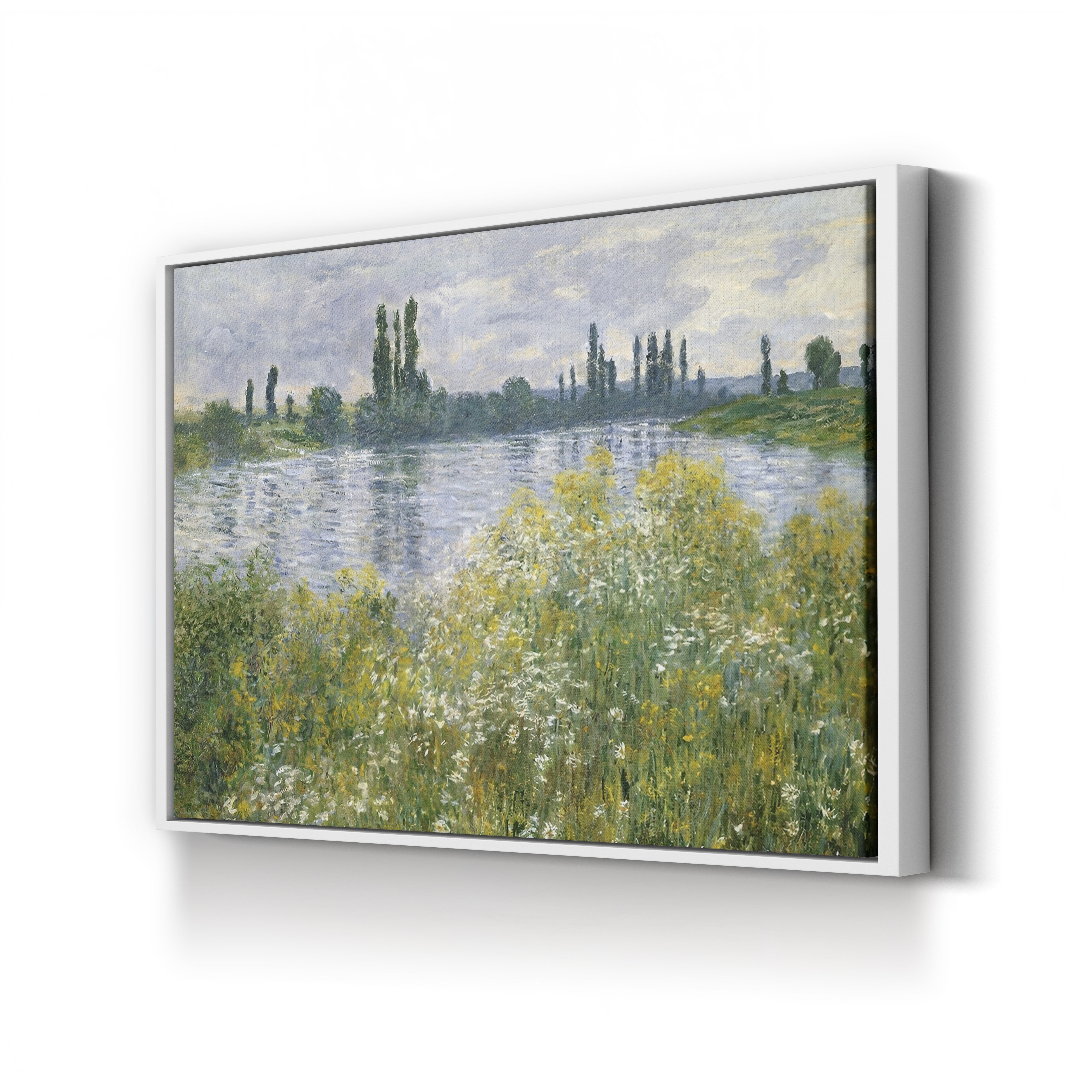 Banks of the Seine, Vétheuil, 1880 – Claude Monet Wall Art | Impressionist Seine Landscape Canvas Print