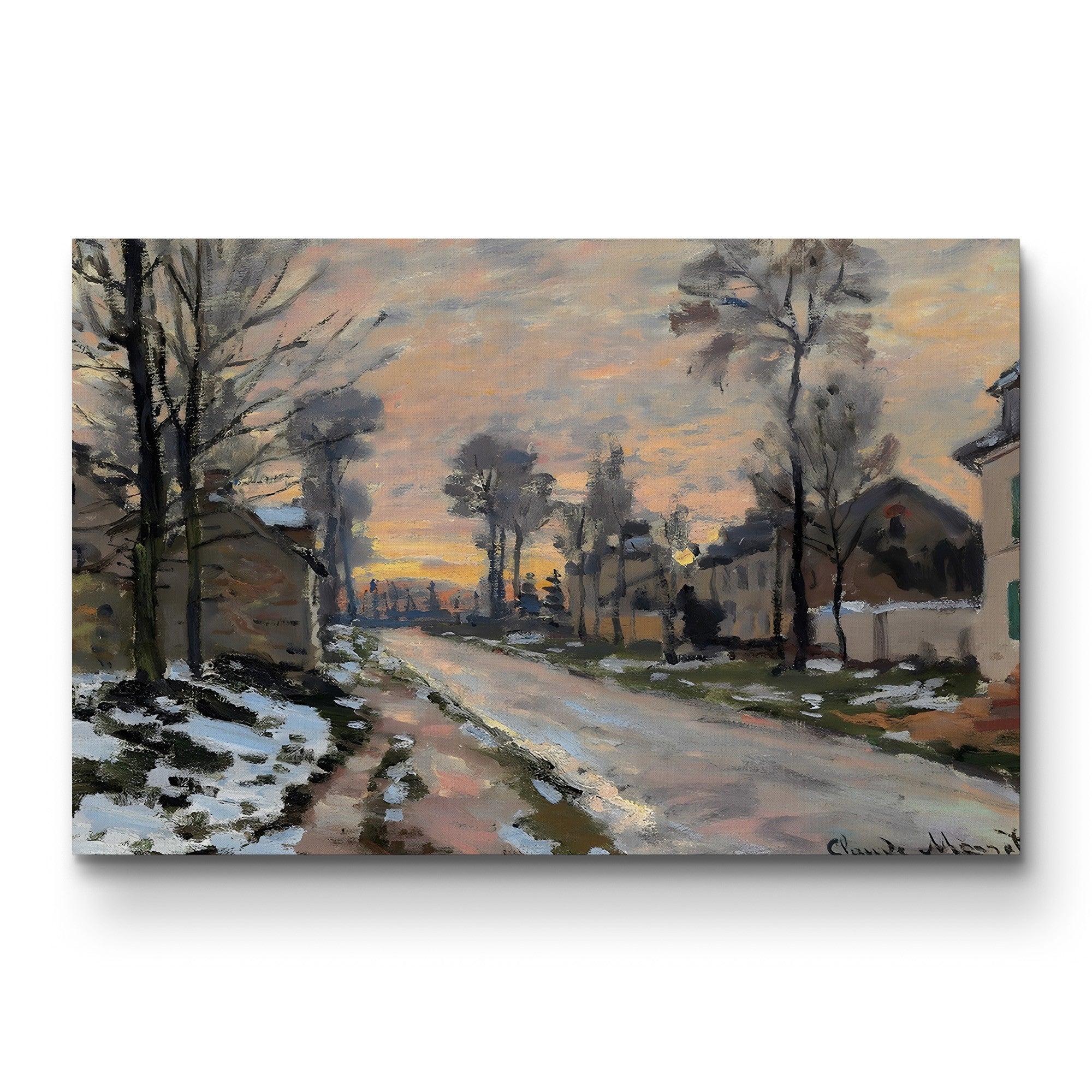 Road to Louveciennes, Melting Snow, Sunset (Route à Louveciennes, Neige Fondante, Soleil Couchant), c. 1869-70 by Claude Monet