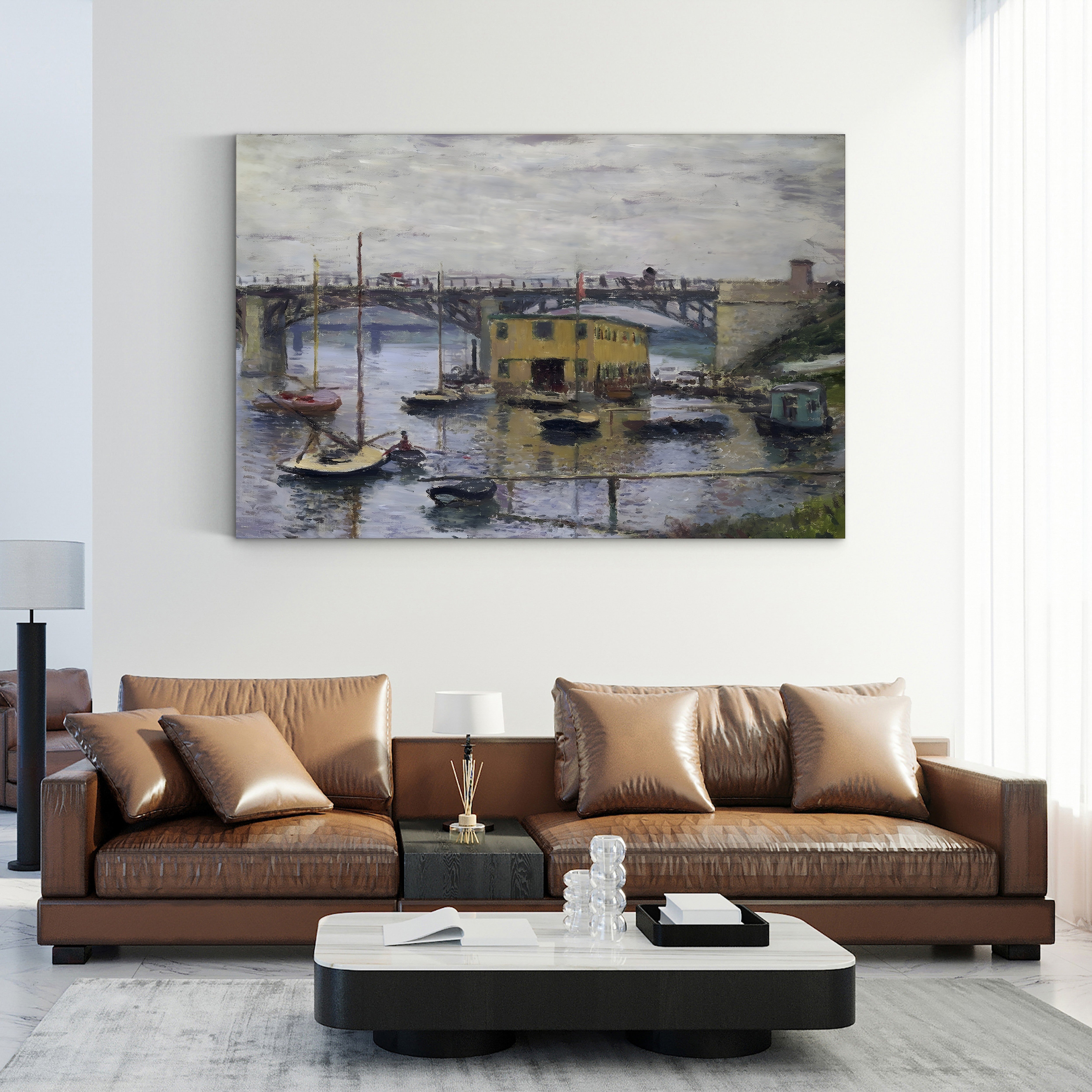 The Bridge at Argenteuil on a Gray Day – Claude Monet Wall Art | Impressionist Canvas Print
