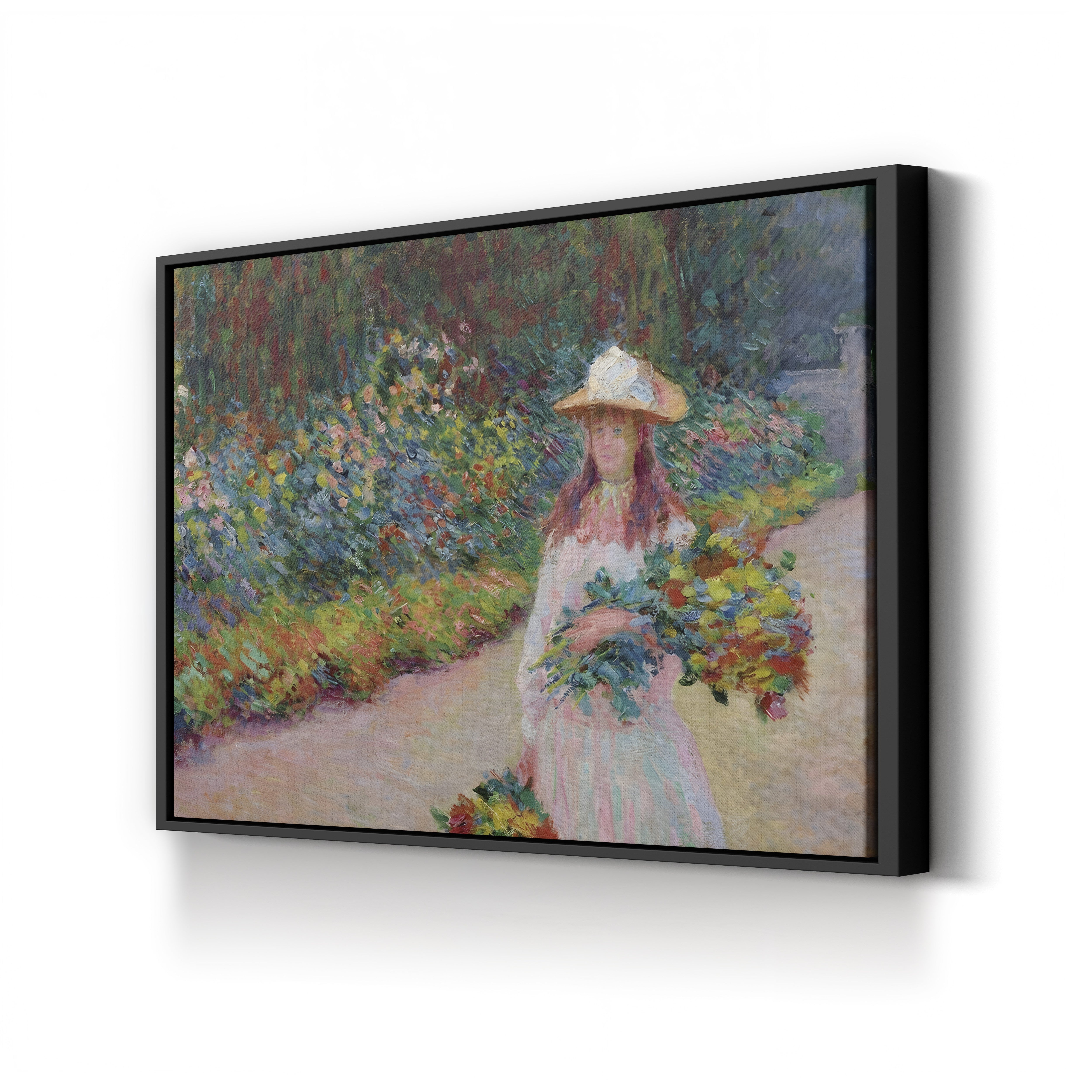 Jeune Fille dans le Jardin de Giverny, 1888 – Claude Monet Wall Art | Impressionist Garden Figure Canvas Print