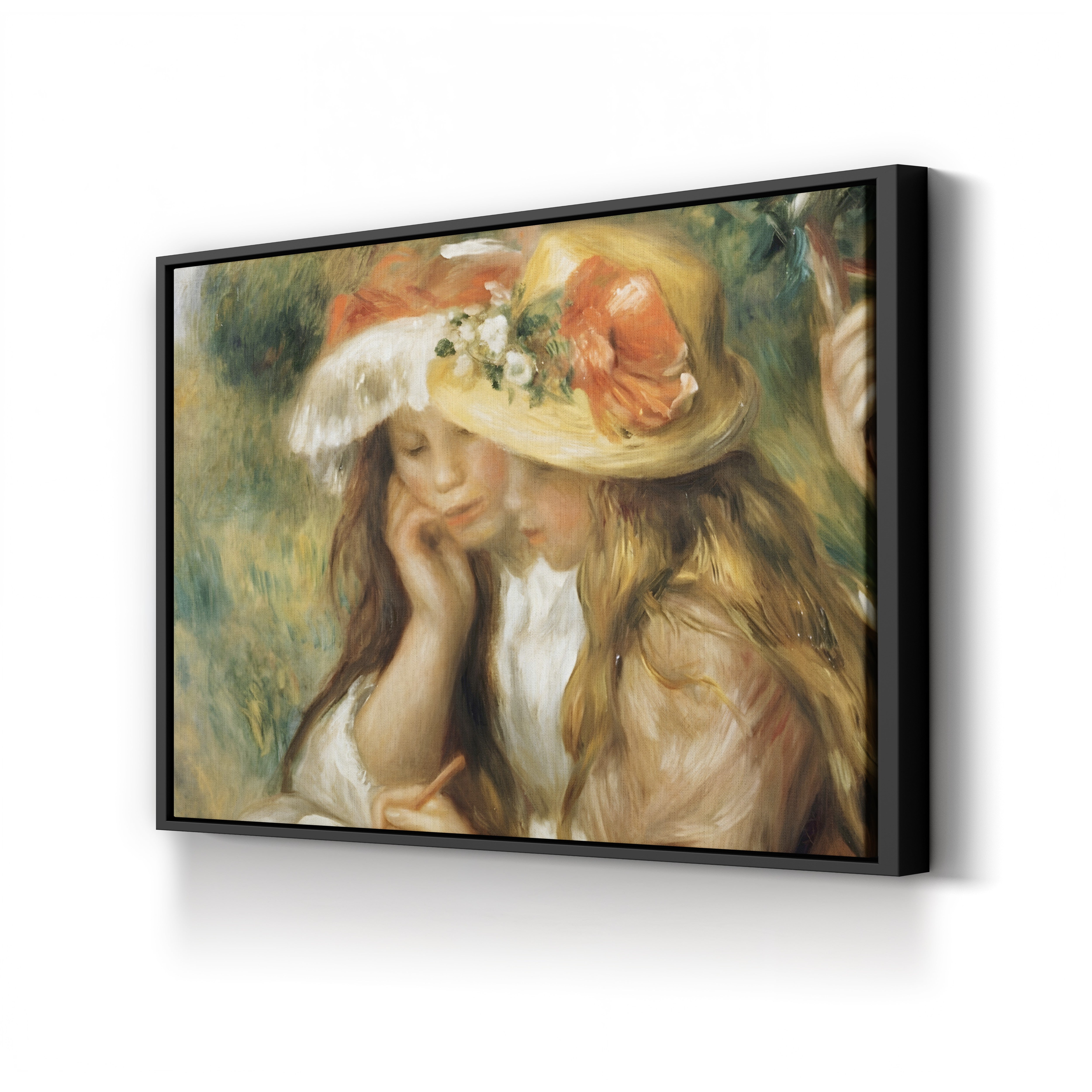 Two Girls Drawing – Pierre-Auguste Renoir Wall Art | Impressionist Figural Canvas Print