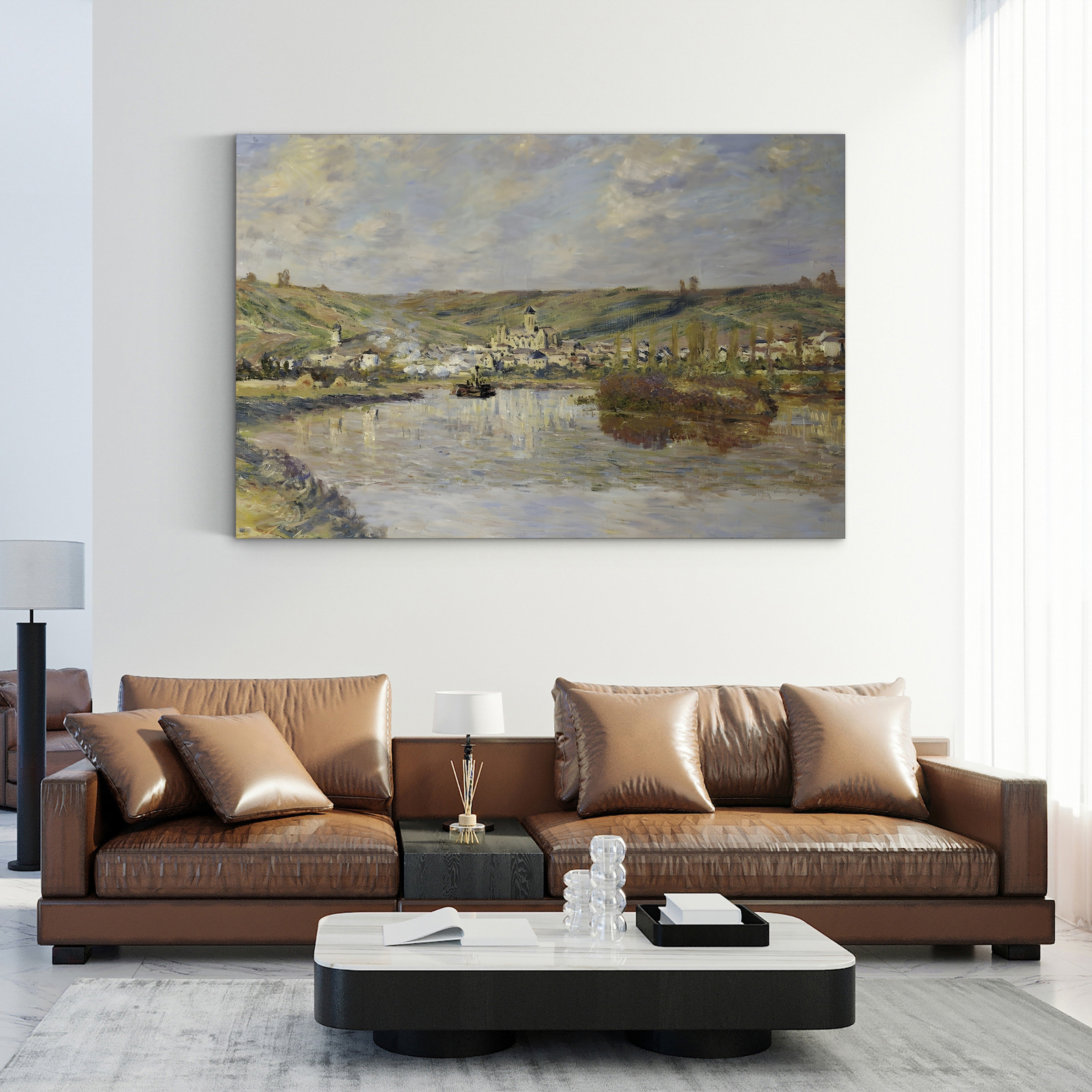 End of the Afternoon, Vétheuil – Claude Monet Wall Art | Impressionist Landscape Canvas Print