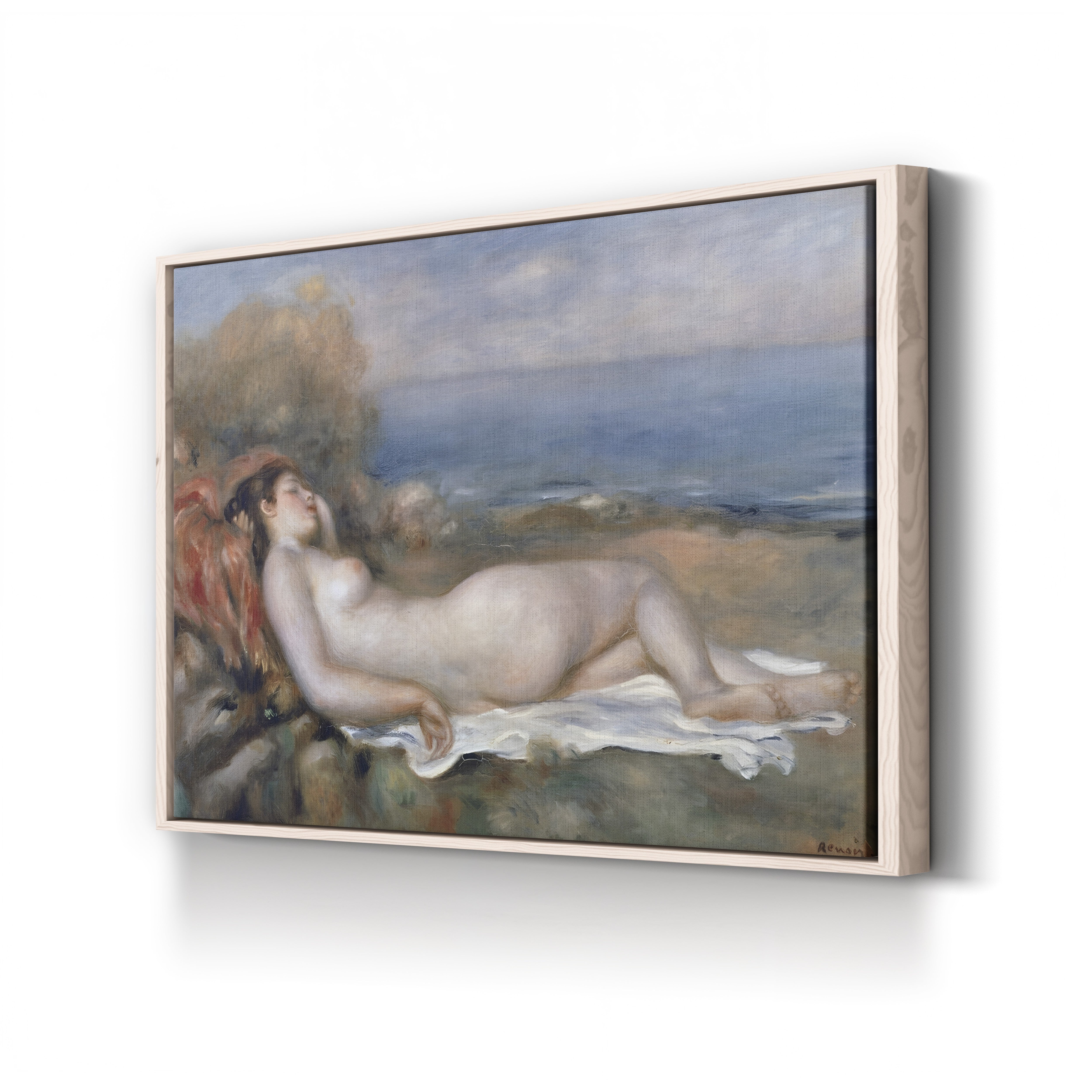 The Nude in the Grass – Pierre-Auguste Renoir Wall Art | Impressionist Bather Canvas Print