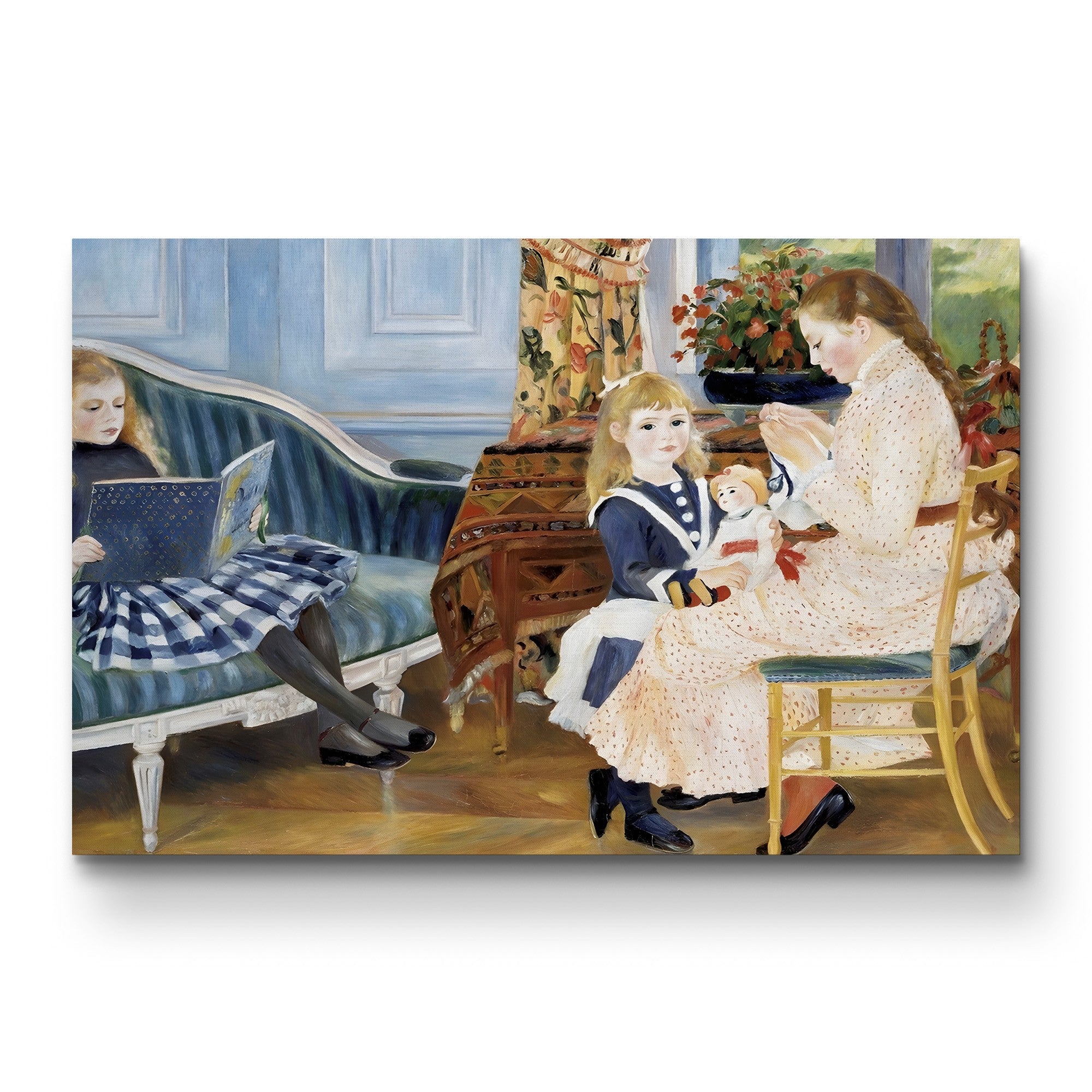 Children's Afternoon at Wargemont (Study) – Pierre-Auguste Renoir Wall Art | Impressionist Figure Canvas Print