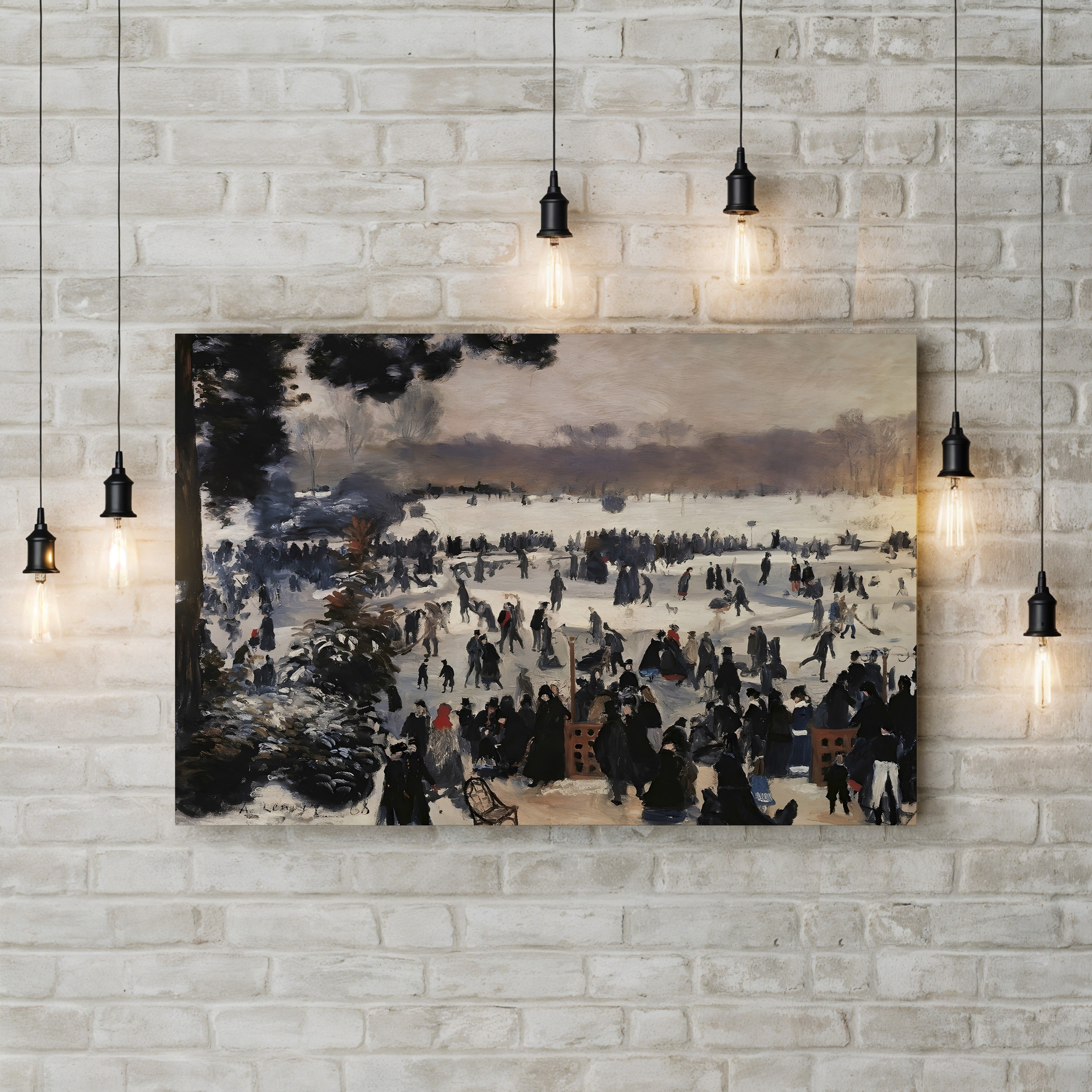 Skaters in the Bois de Boulogne – Renoir Wall Art | Impressionist Winter Canvas