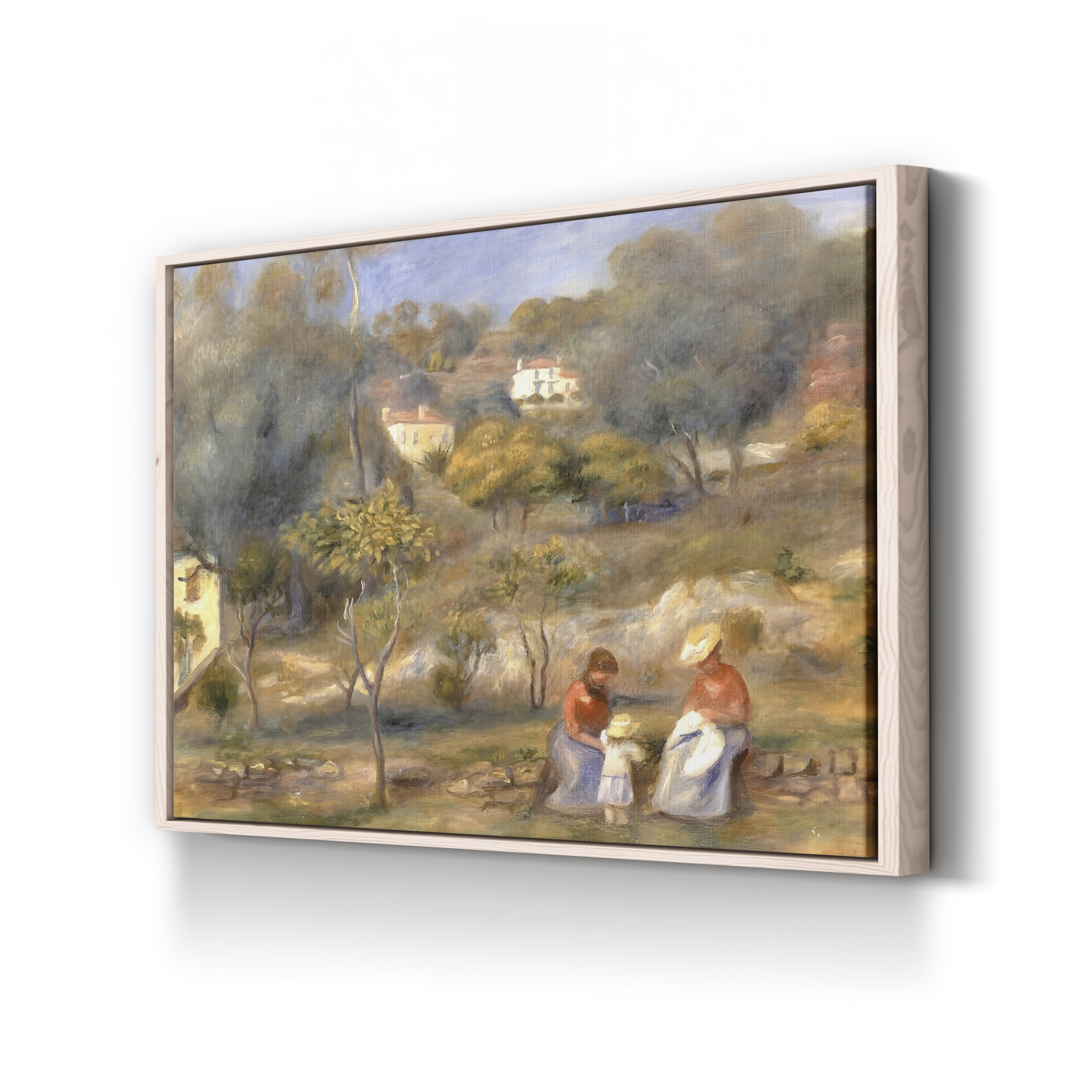 Two Women and a Child in a Landscape, 1902 – Pierre-Auguste Renoir Wall Art | Impressionist Figural Canvas Print