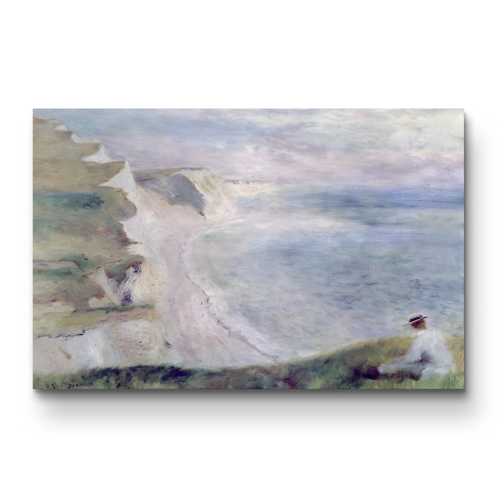 Cliffs at Pourville, 1879 – Pierre-Auguste Renoir Wall Art | Impressionist Coastal Canvas Print